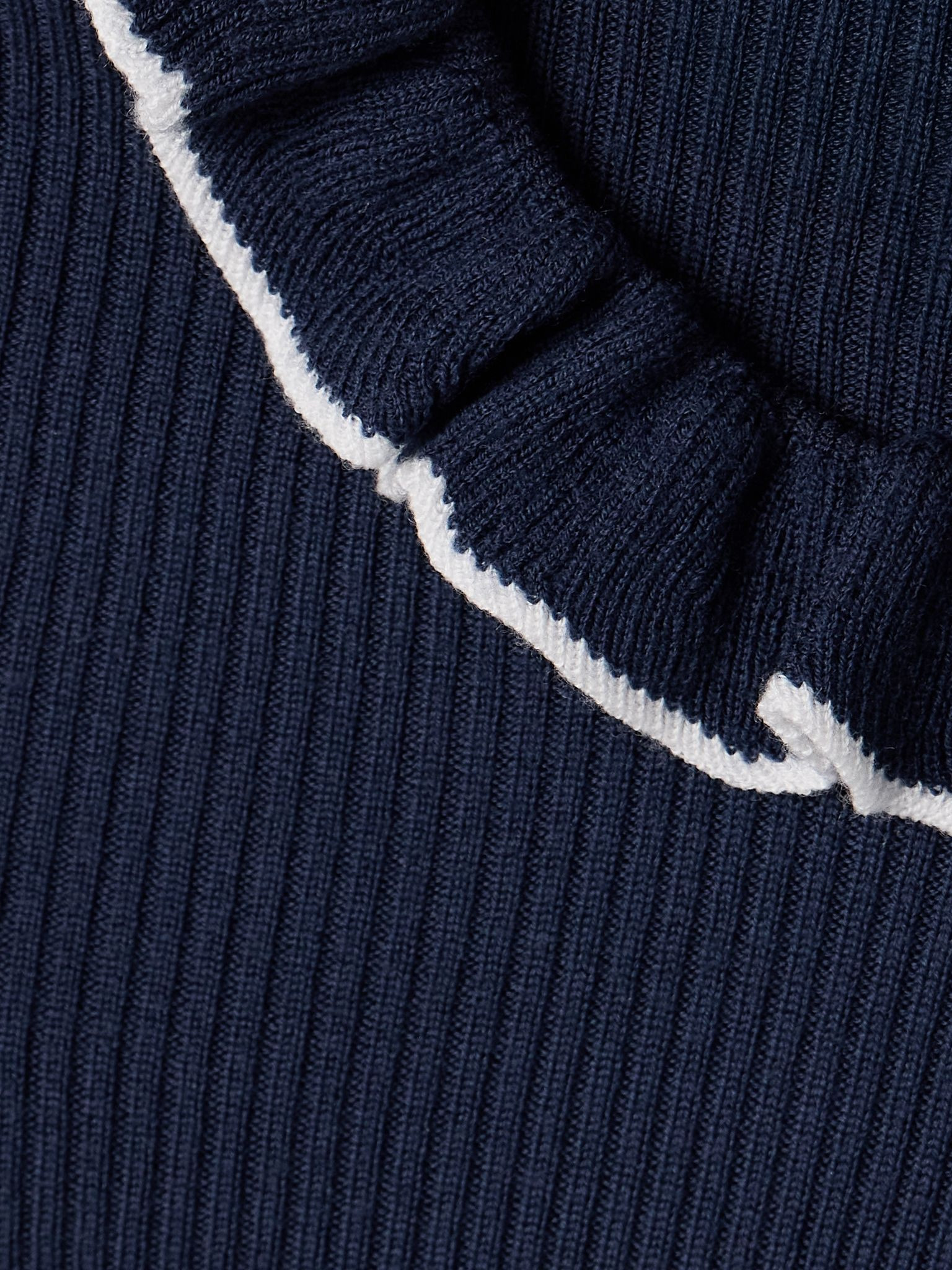 Ruffled ribbed wool sweater Blue - 5