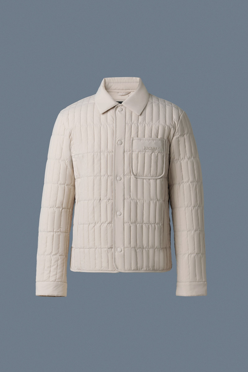 MATEO Vertical Quilted Jacket with Spread Collar 1