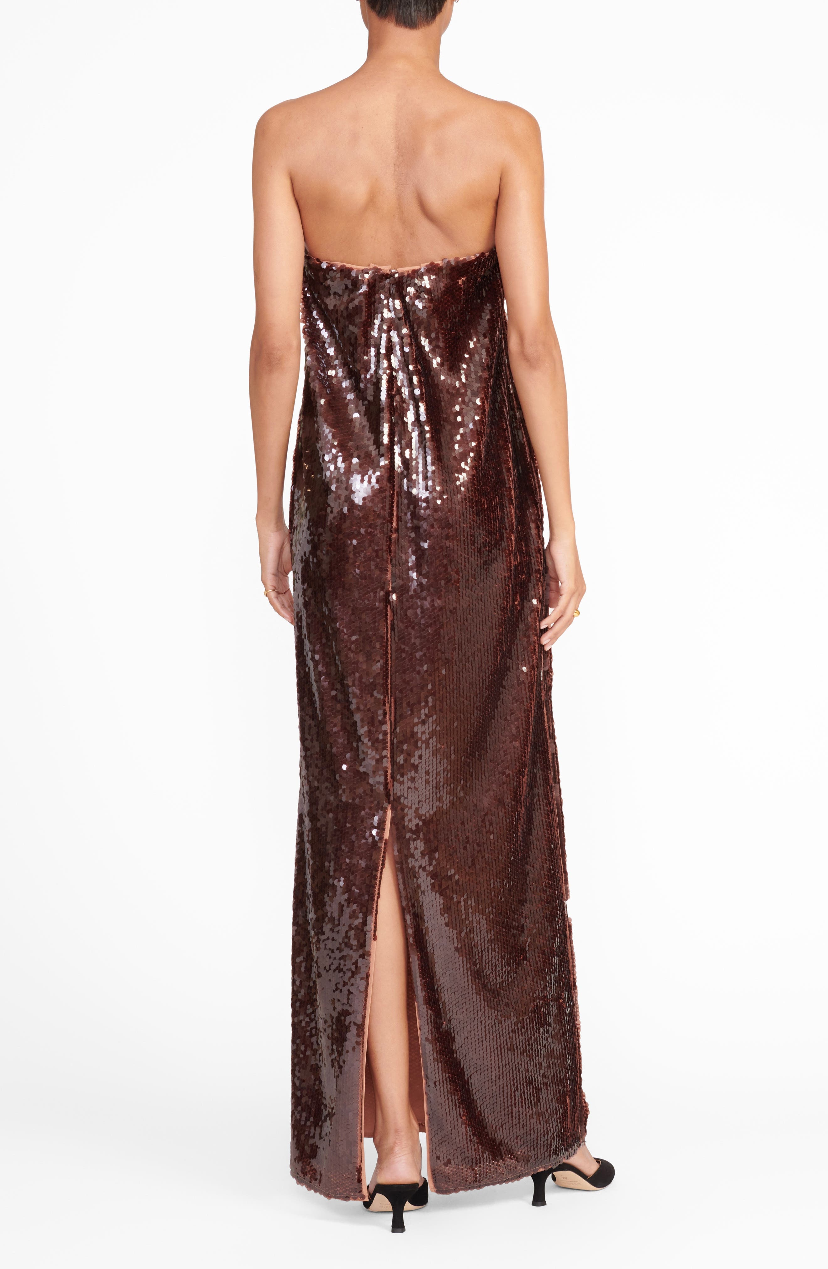 STAUD Casey Sequin Strapless Dress in Bronze at Nordstrom - 2