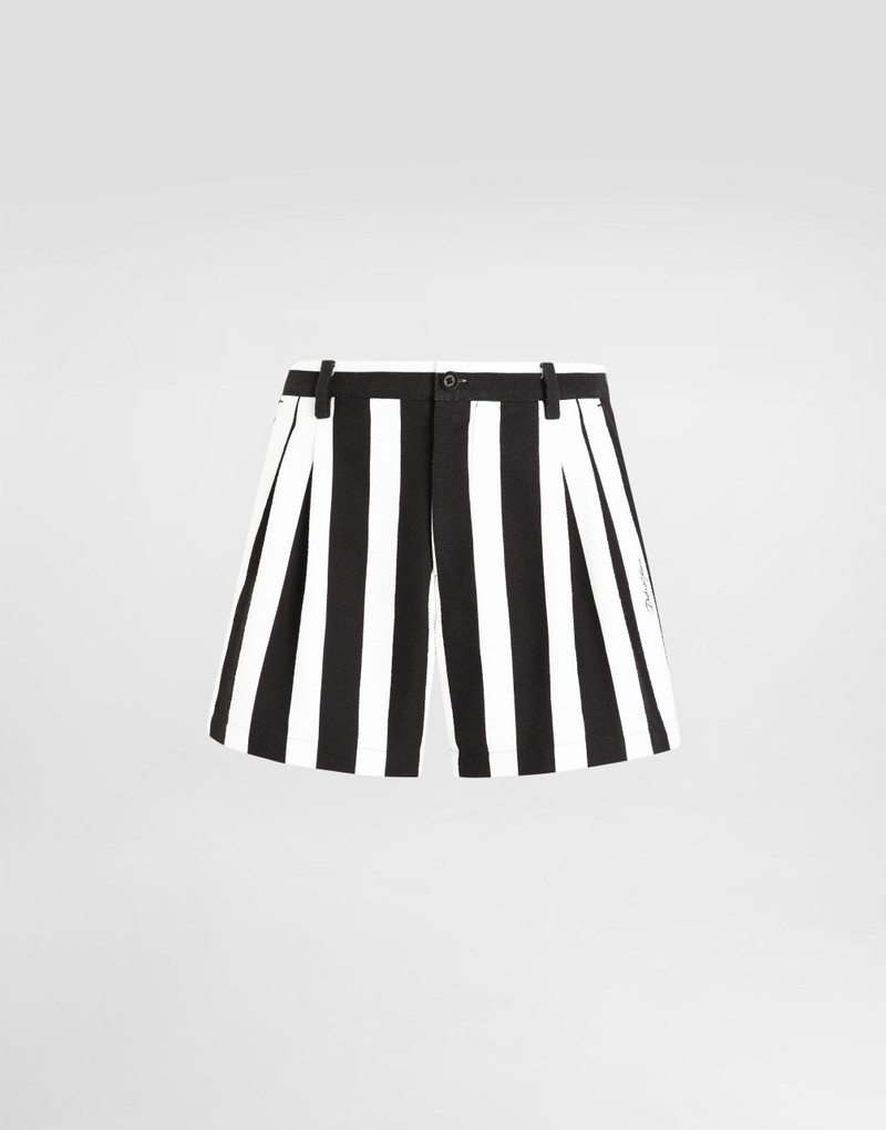 Striped cotton jacquard shorts 1
