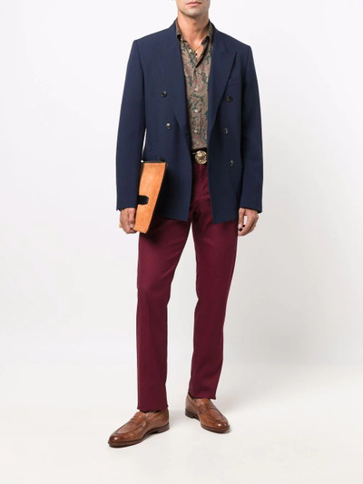 Etro velvet straight-leg trousers outlook