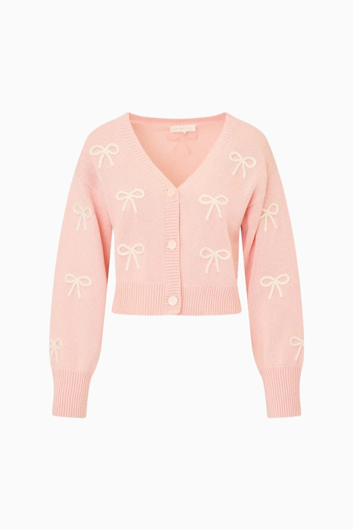 Francette Cotton Bow Embroidered Cardigan - 1