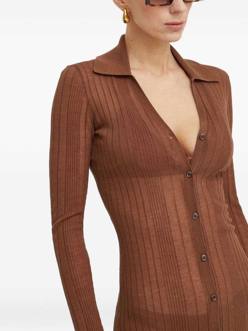 button ribbed midi dress 4