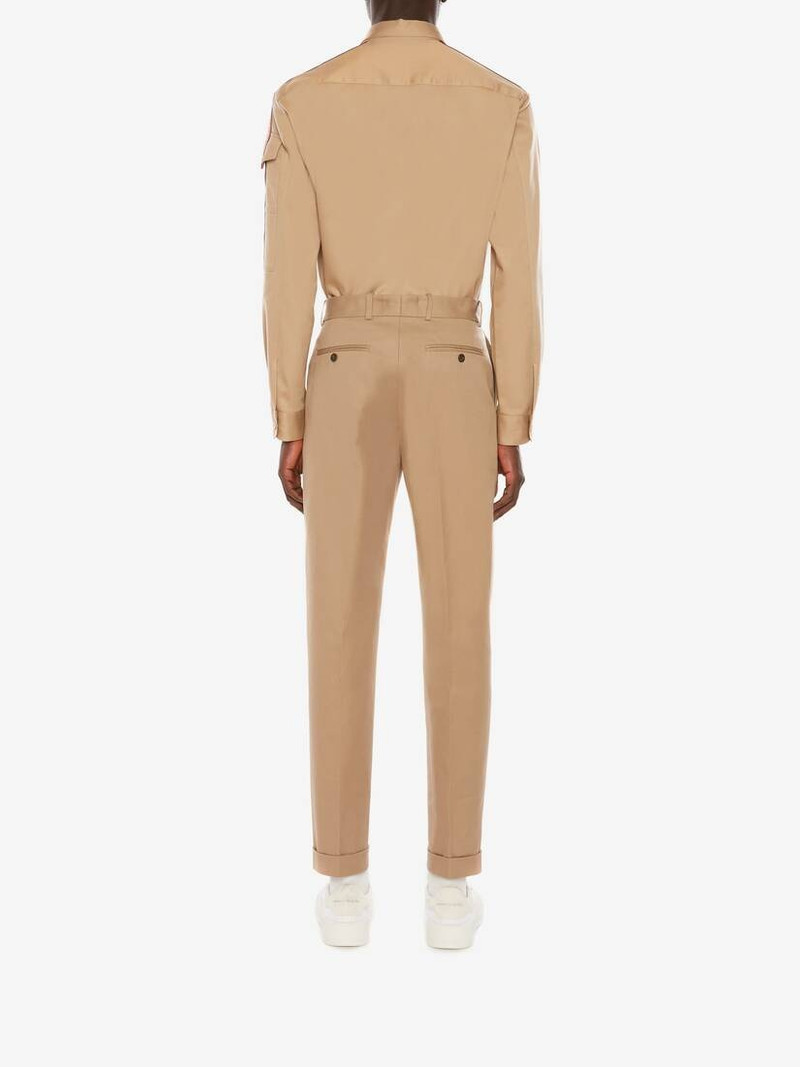 Selvedge Tape Military Shirt in Beige 4