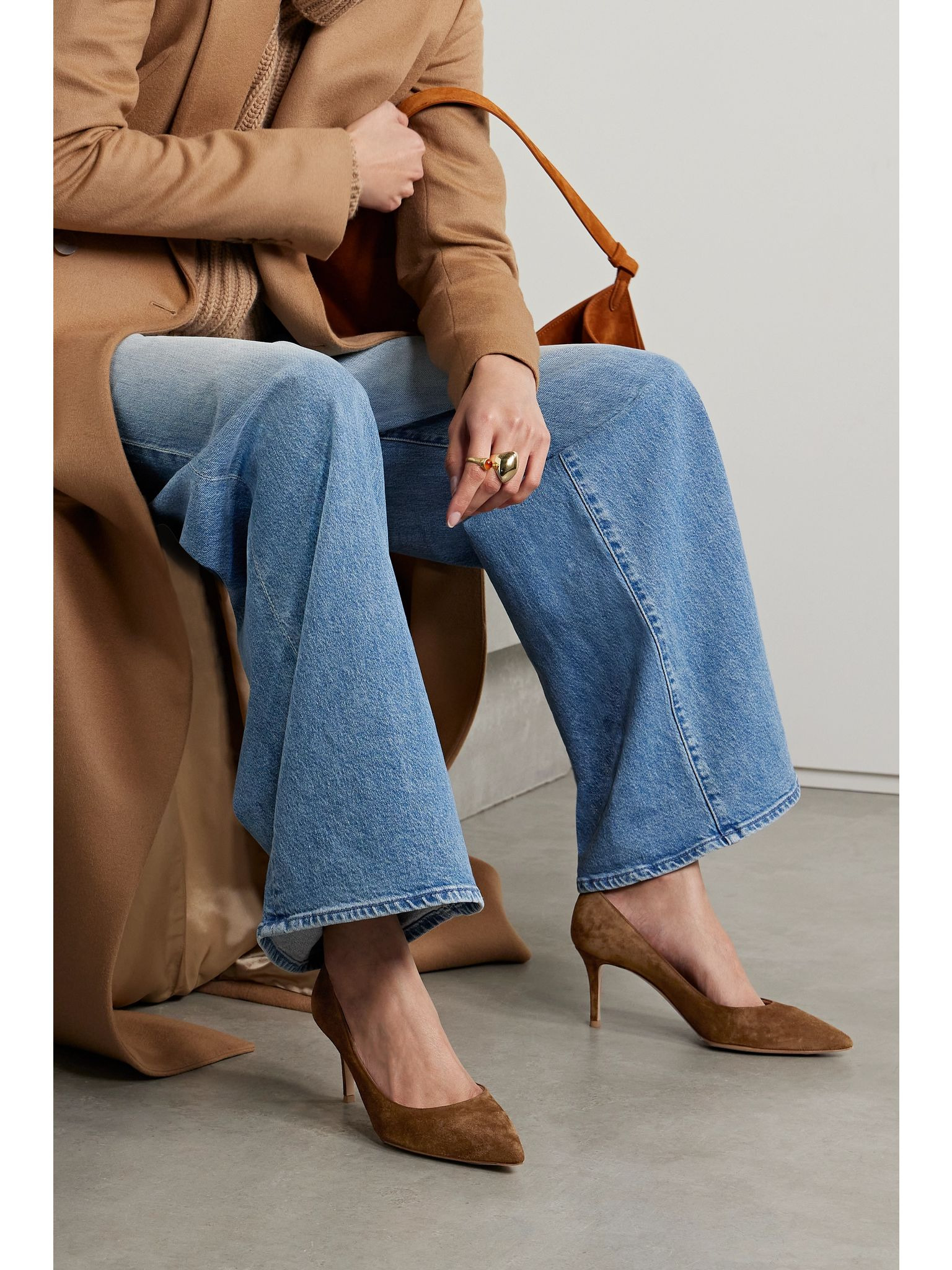 Gianvito 70 suede pumps Tan - 2