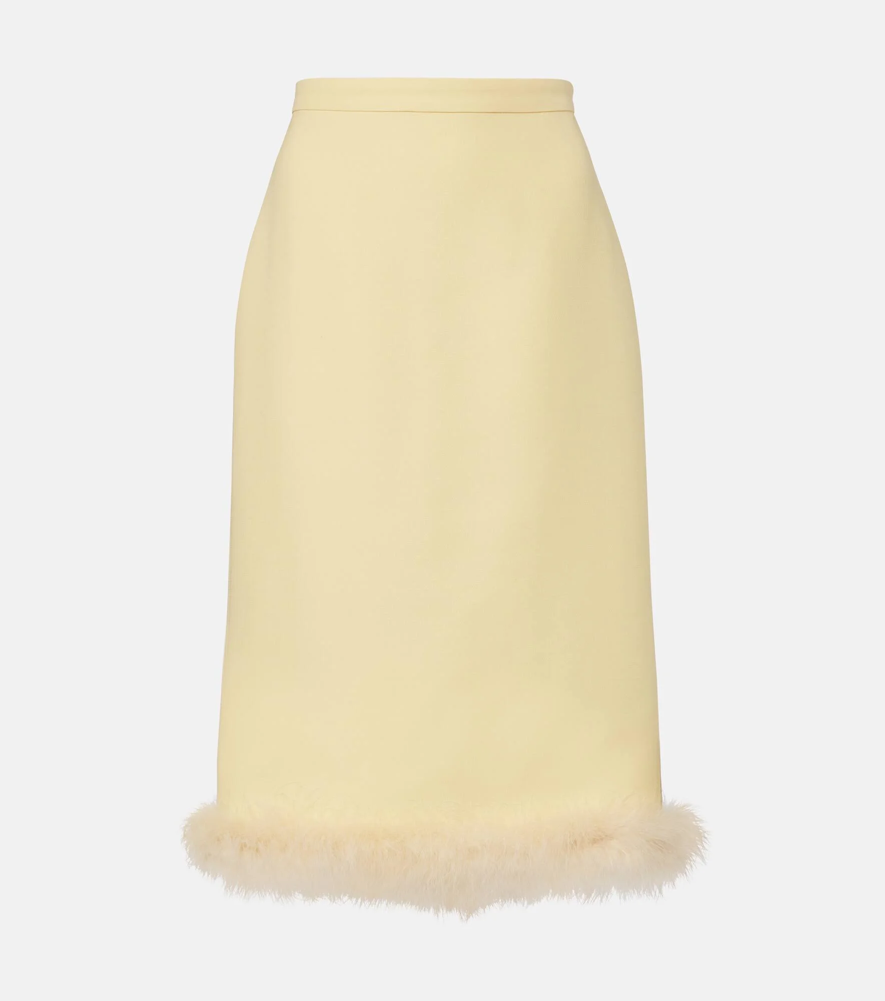 Crepe Couture feather-trimmed pencil skirt - 1