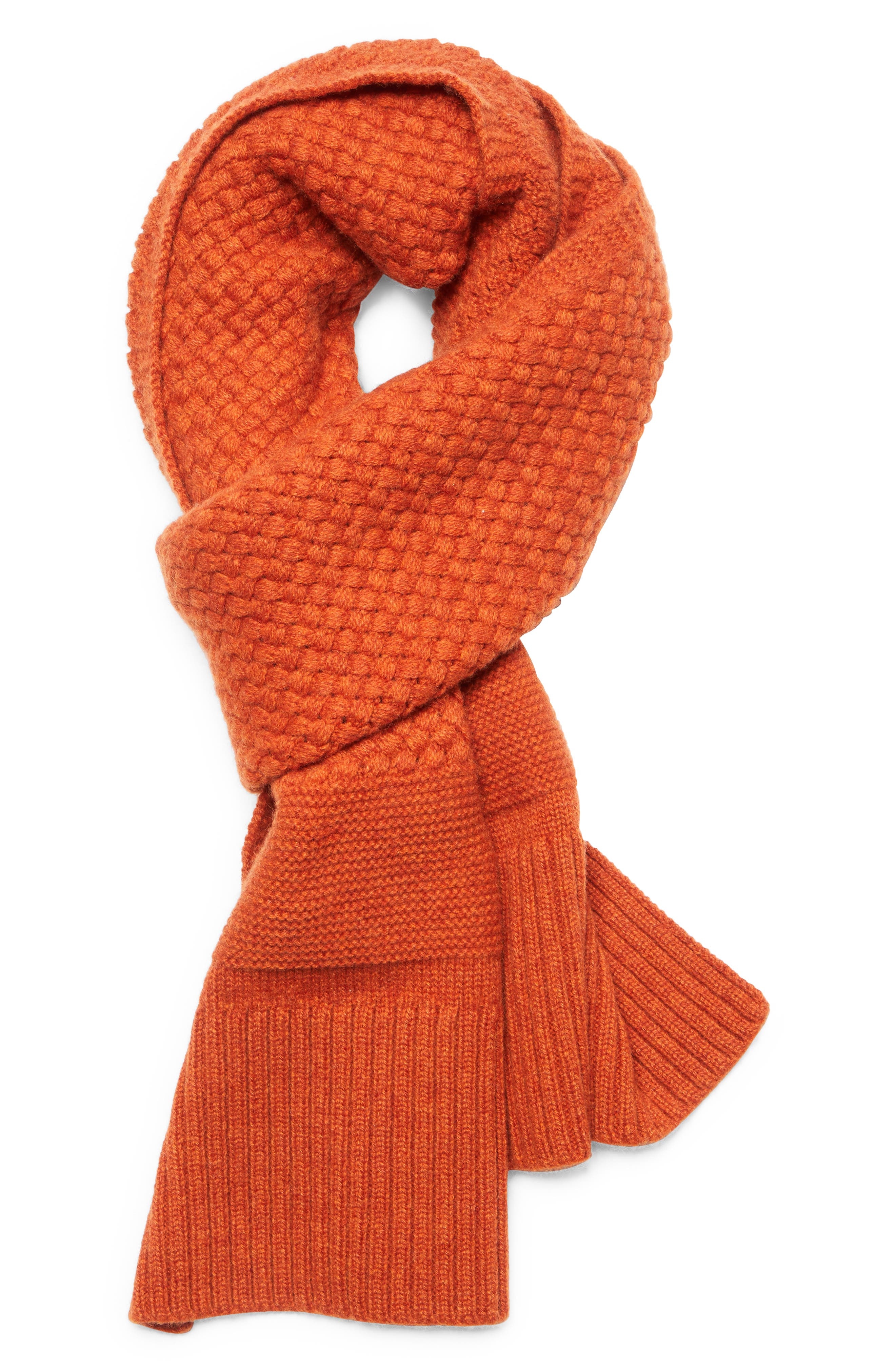 Double RL Recycled Cashmere Blend Scarf in Orange Heather at Nordstrom - 1