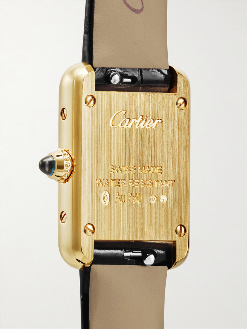 Tank Louis Cartier 16.5mm Mini 18-karat Gold And Alligator Watch 3