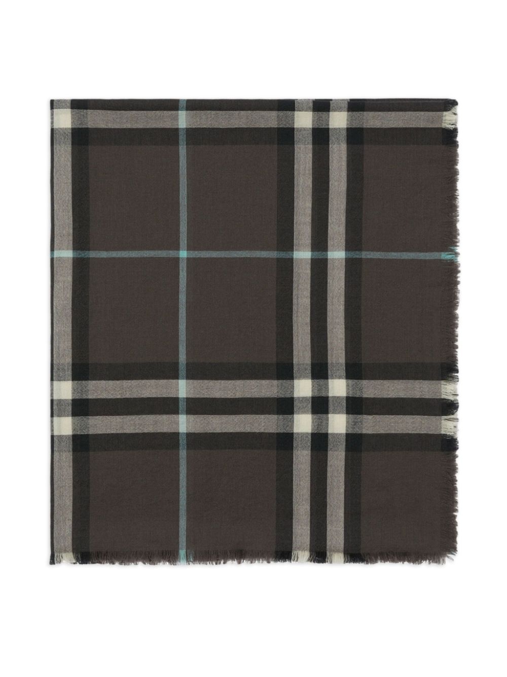 checked wool scarf - 3