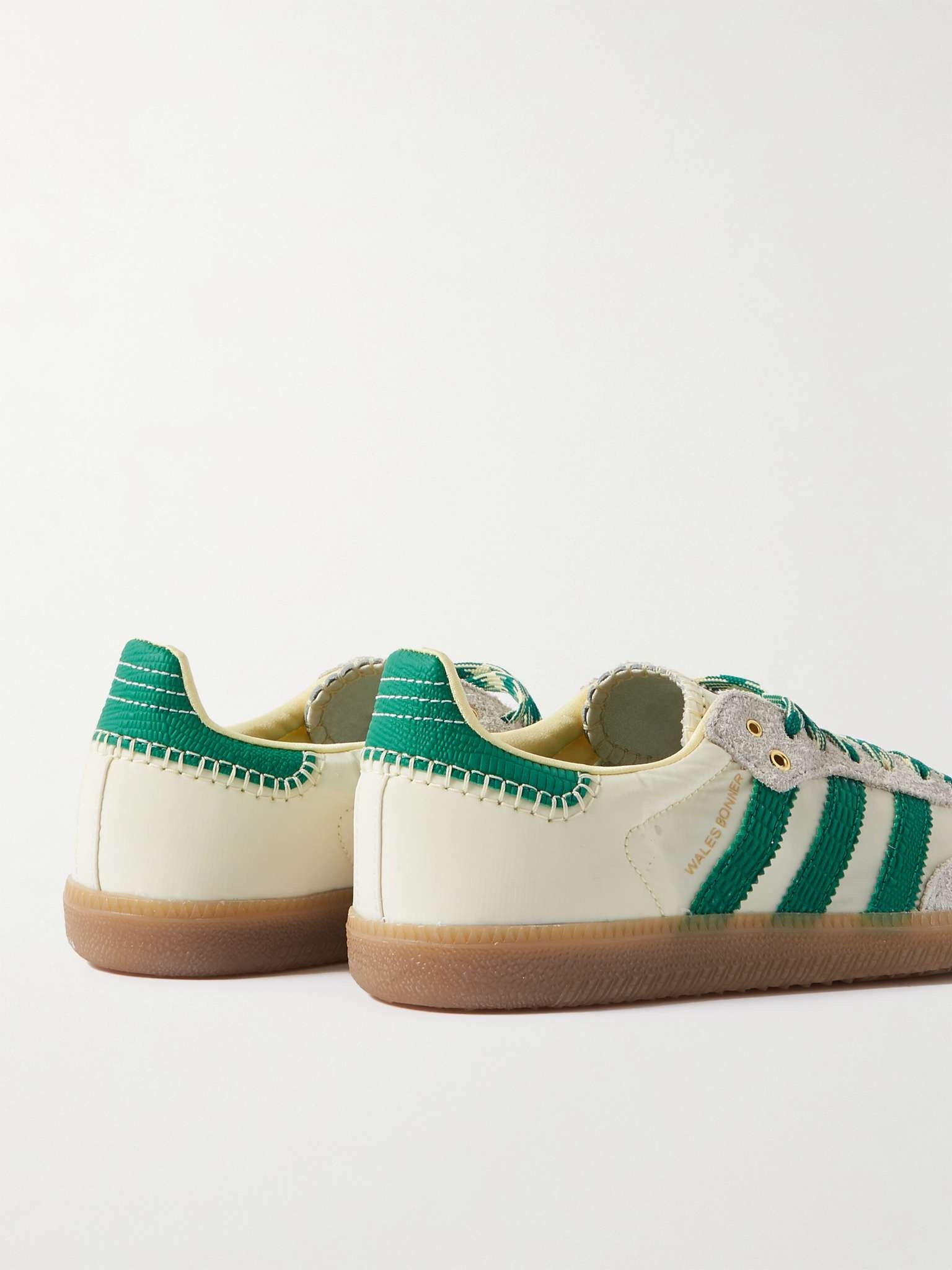 + Wales Bonner Samba Shell, Suede and Lizard-Effect Leather Sneakers - 5