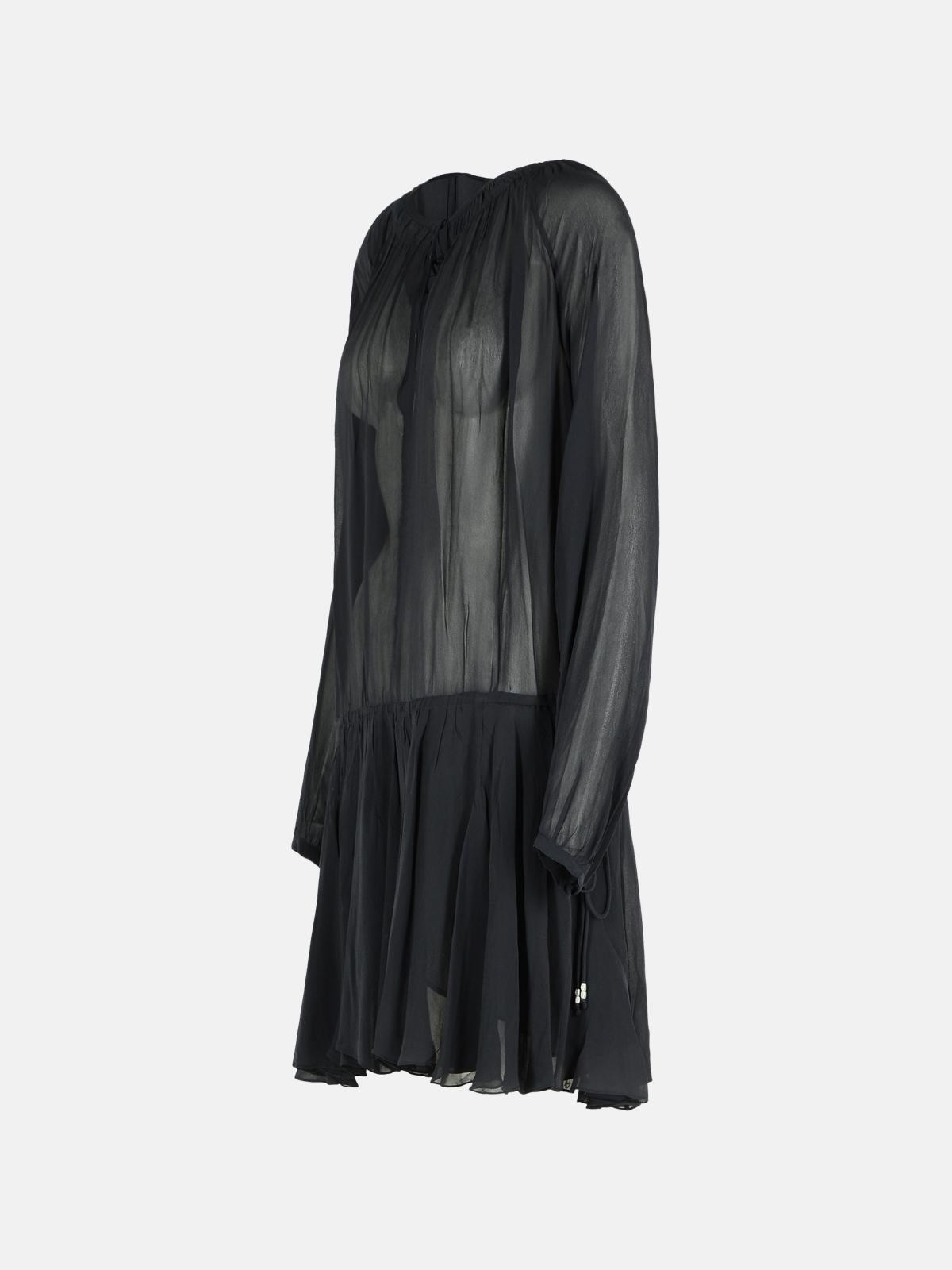 'BESS' BLACK VISCOSE DRESS - 2