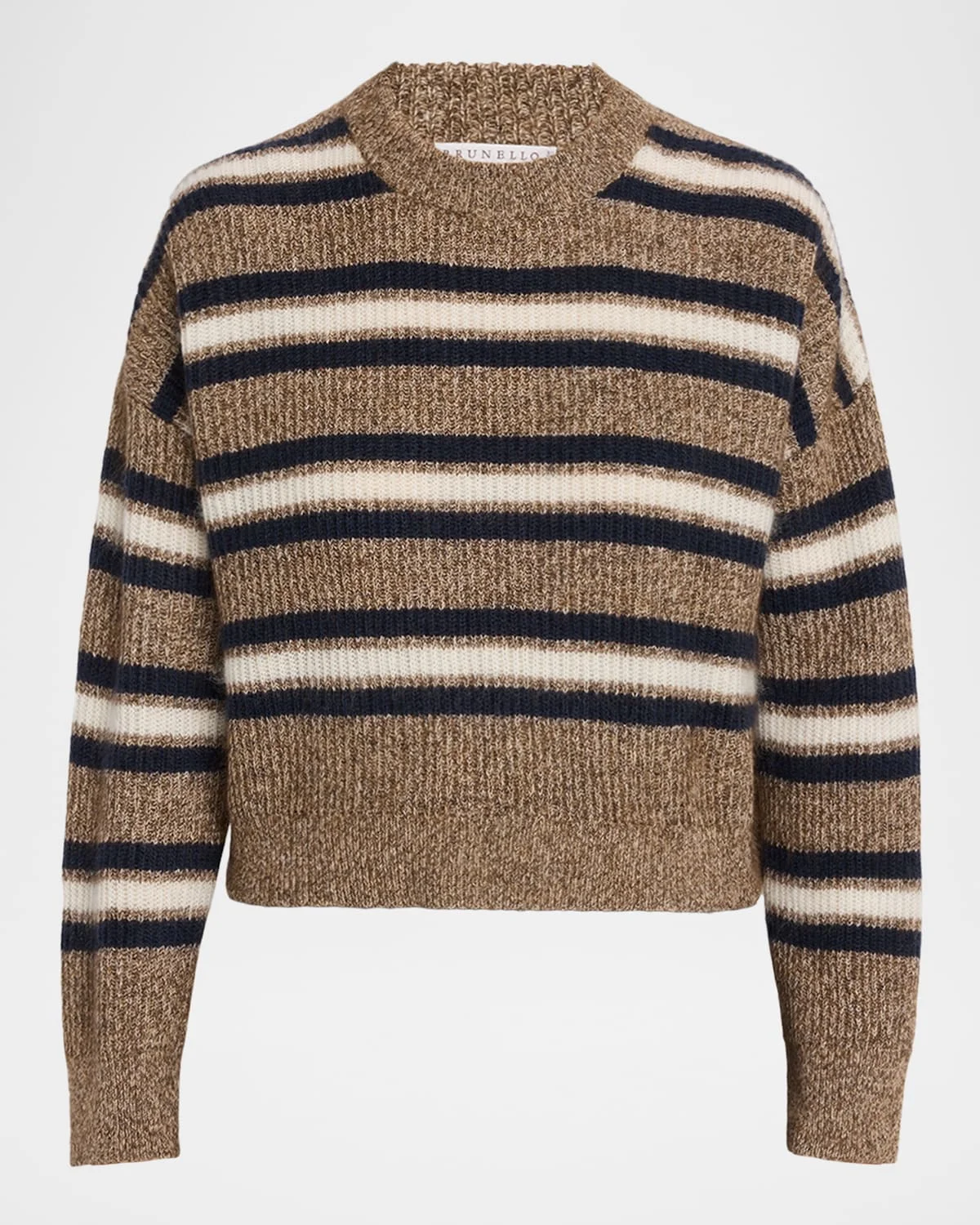 Cashmere-Mohair Striped Sweater - 1