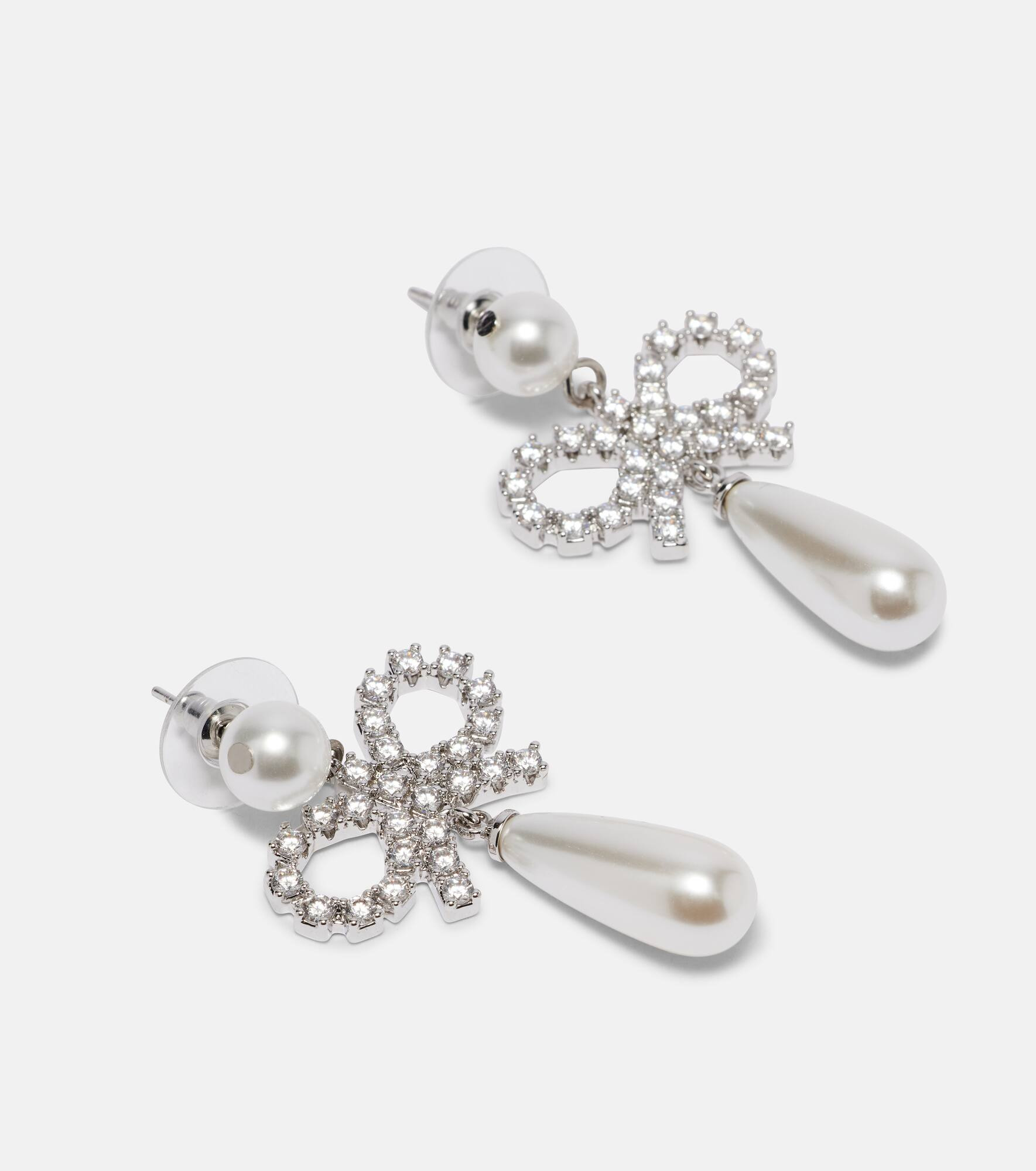 Faux pearl drop earrings - 4