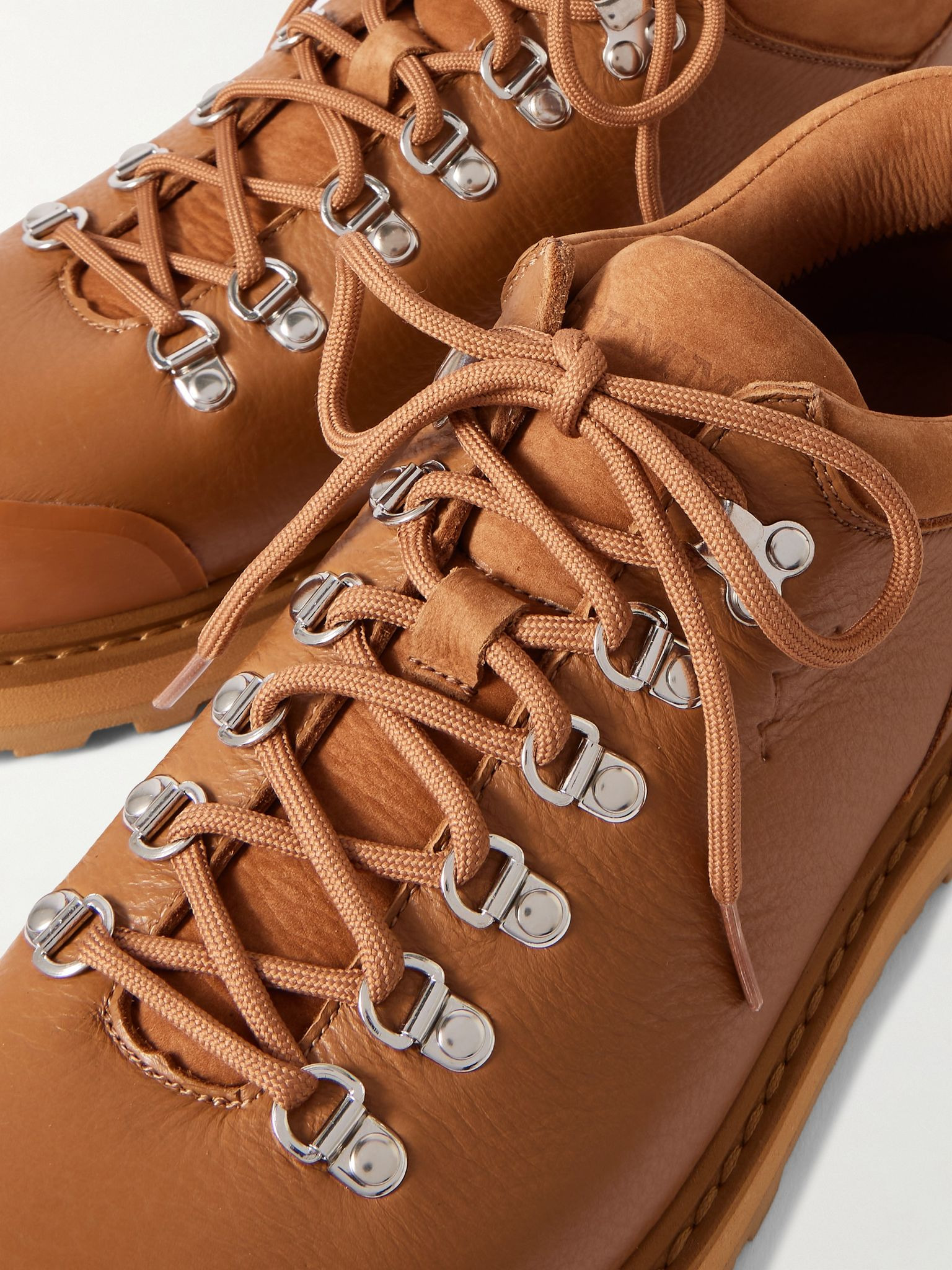 Cornaro Suede-Trimmed Full-Grain Leather Sneakers Brown - 6
