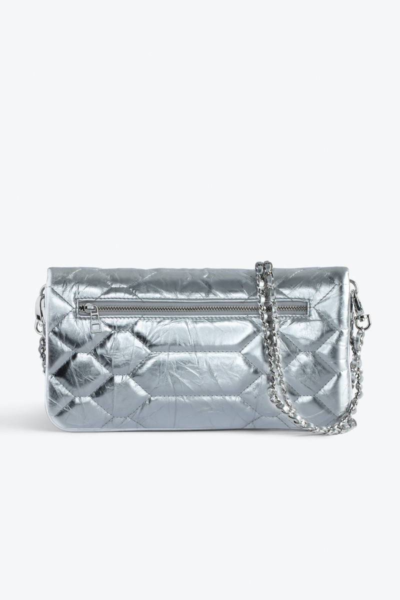 Zadig & Voltaire Rock Quilted Metallic Clutch outlook
