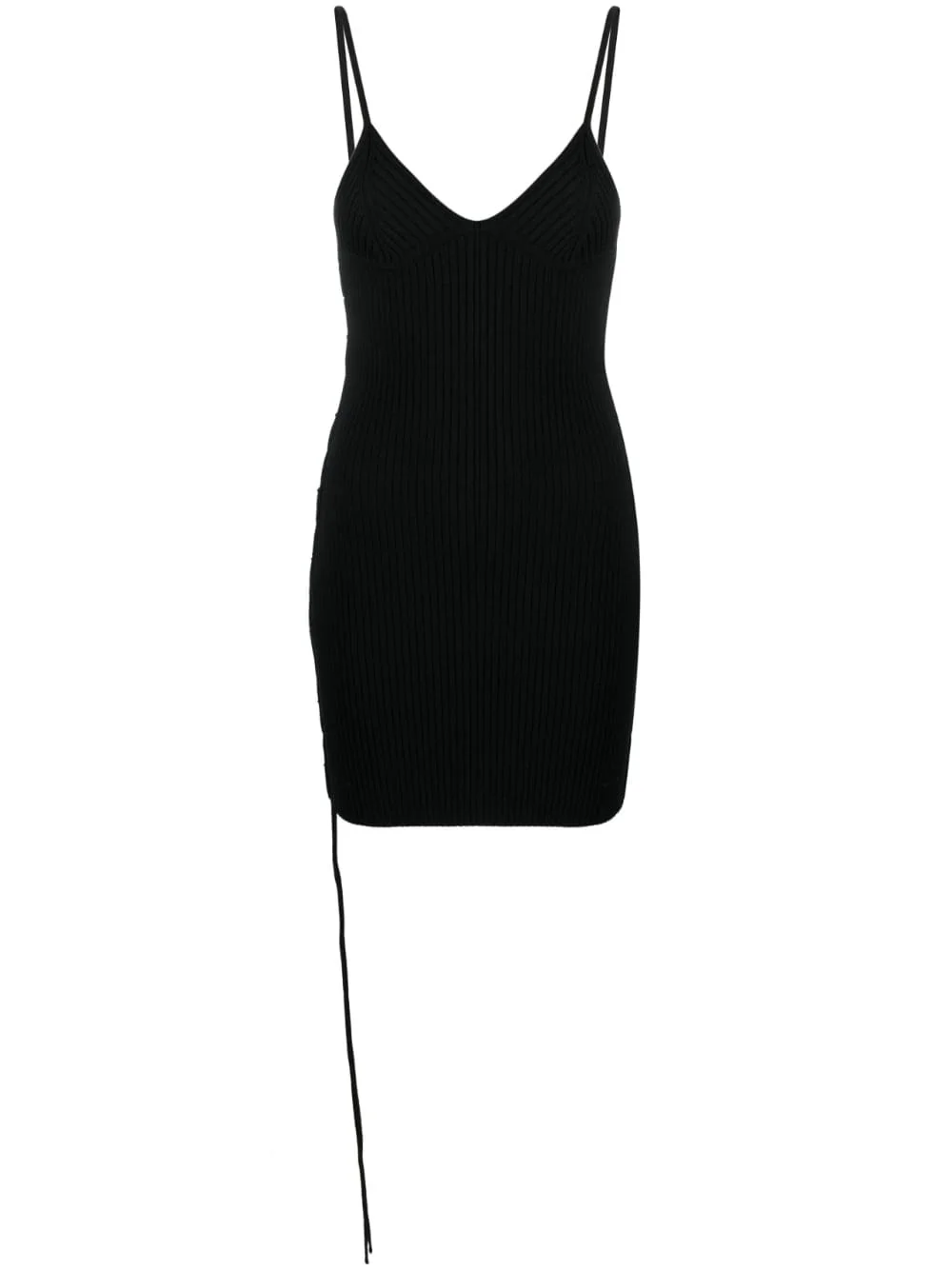 lace-up V-neck minidress - 1