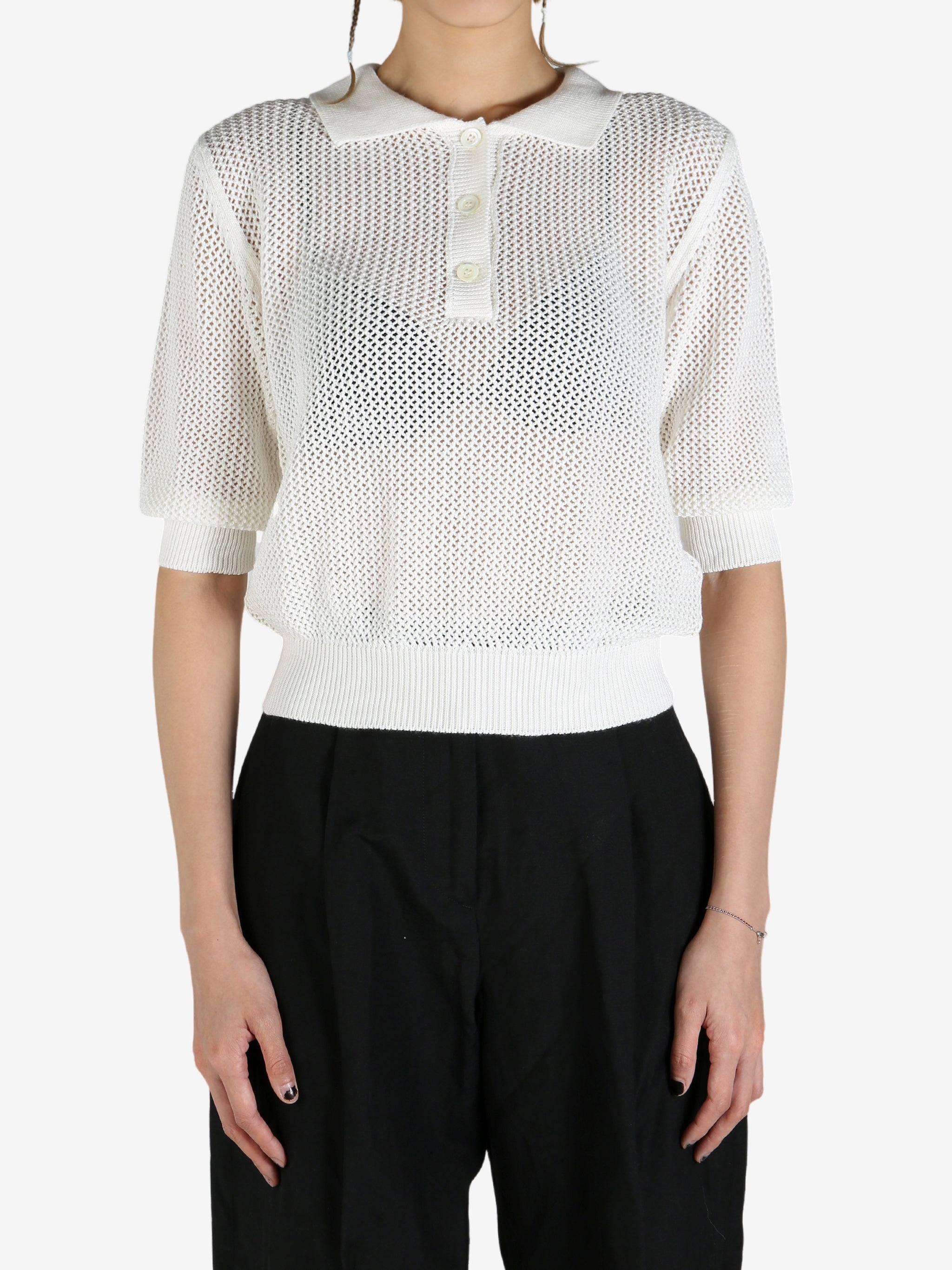 MARGARET HOWELL - Women Pointelle Polo Shirt - 1
