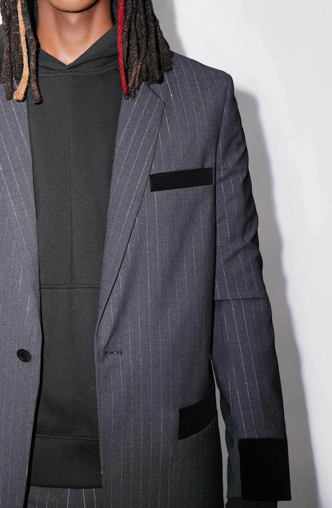 Striped woollen suit jacket - 6