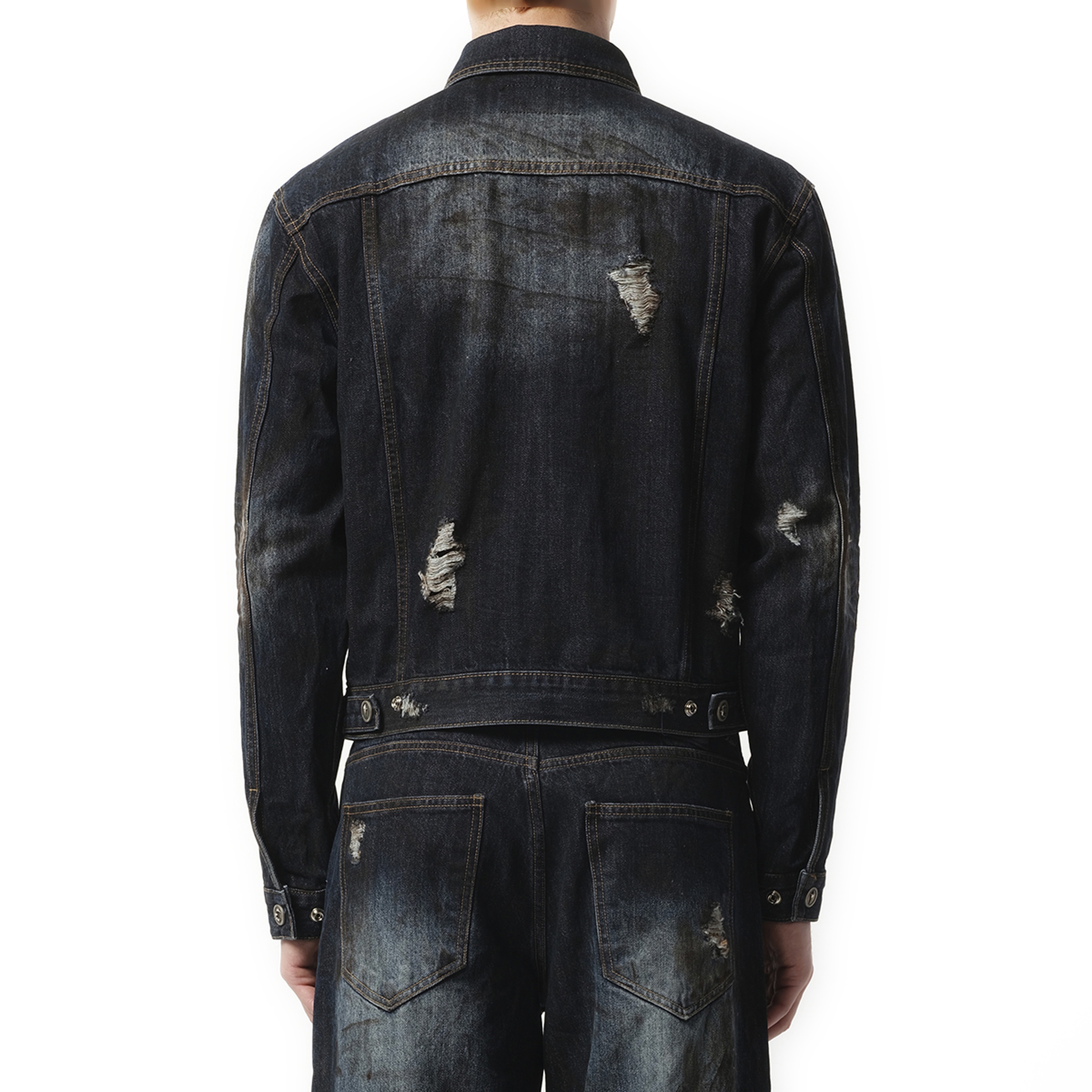 Burn Down Denim Jacket in Blue - 6
