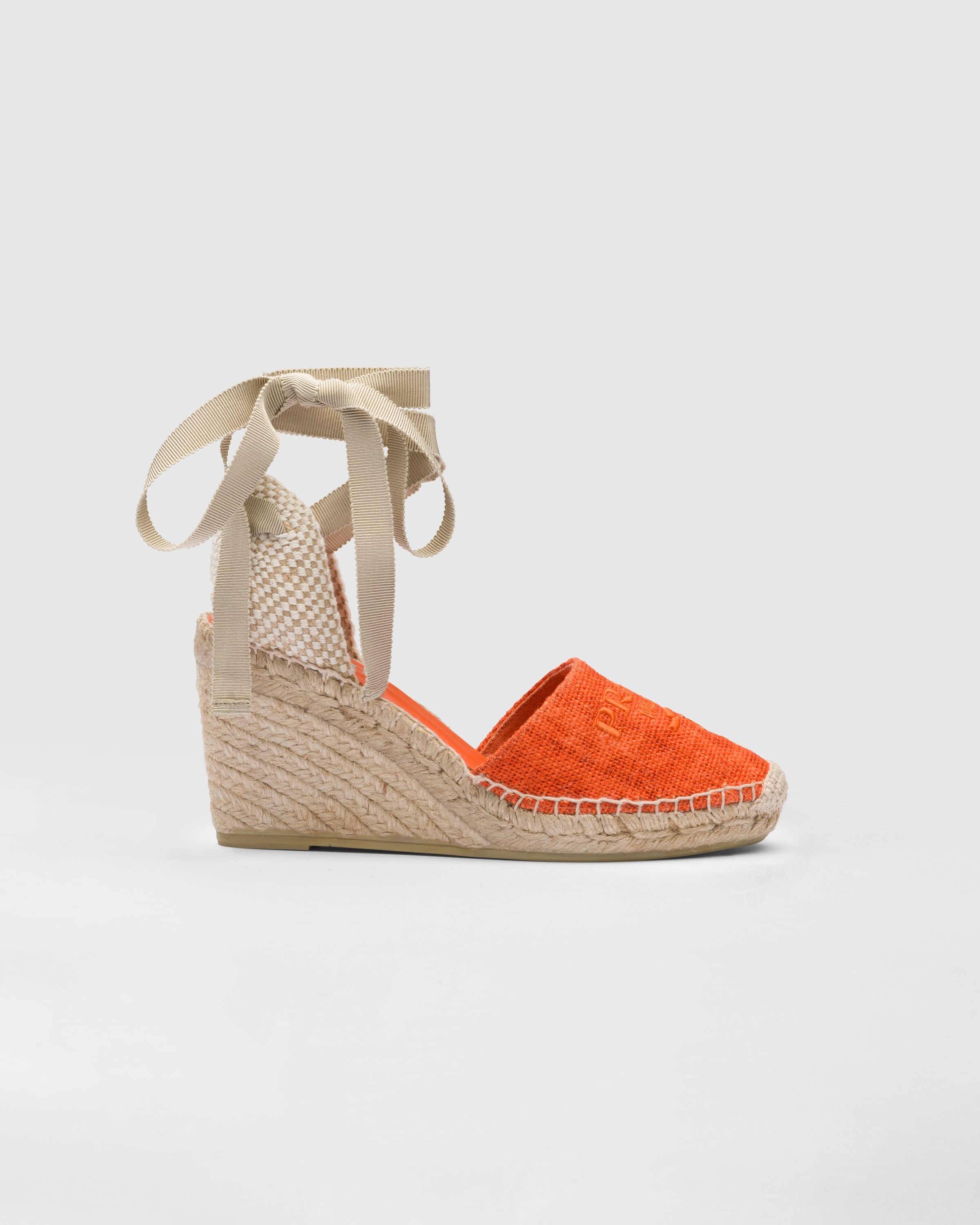 Linen espadrille wedge sandals - 2