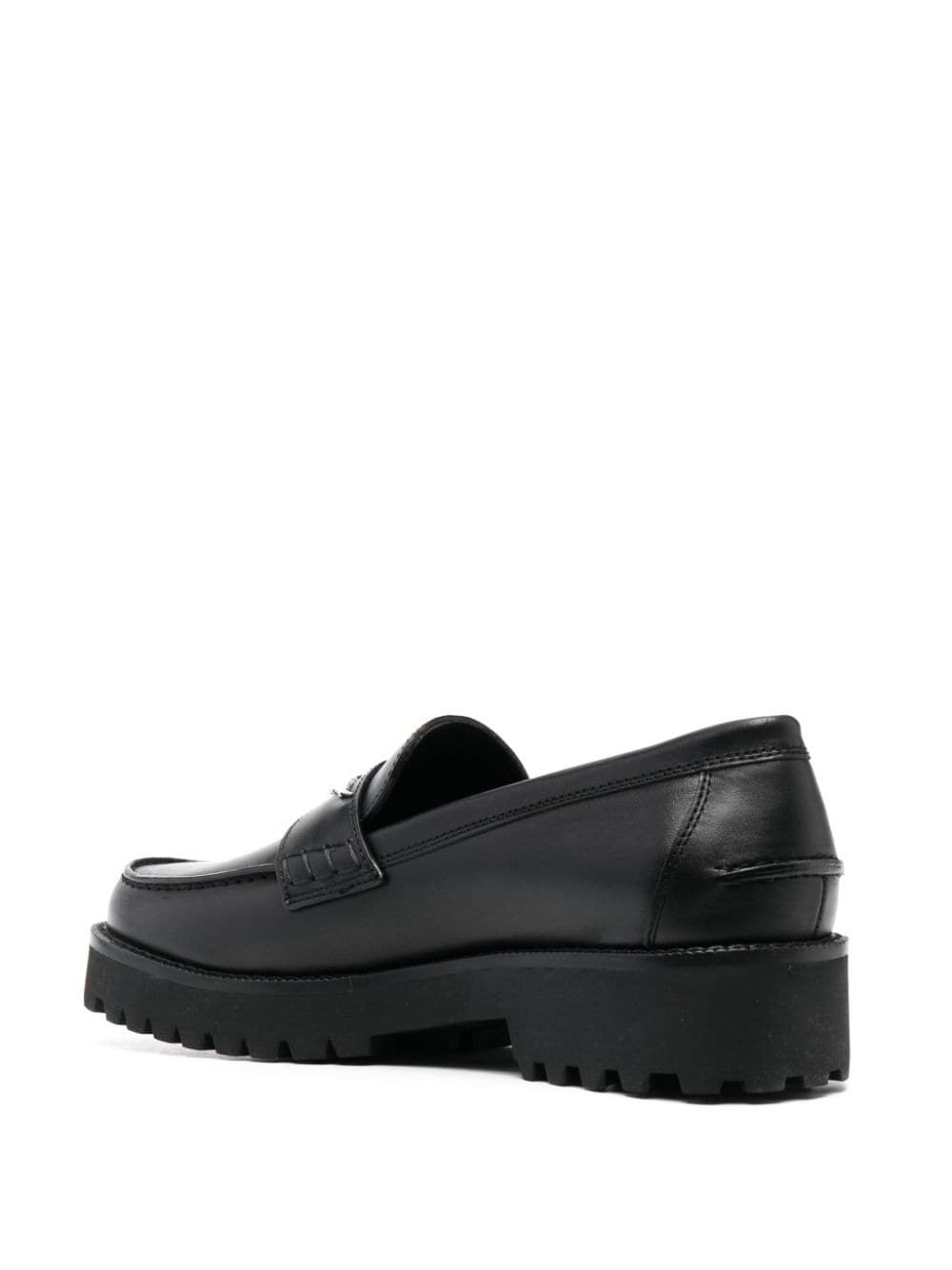 wings-plaque leather loafers - 3