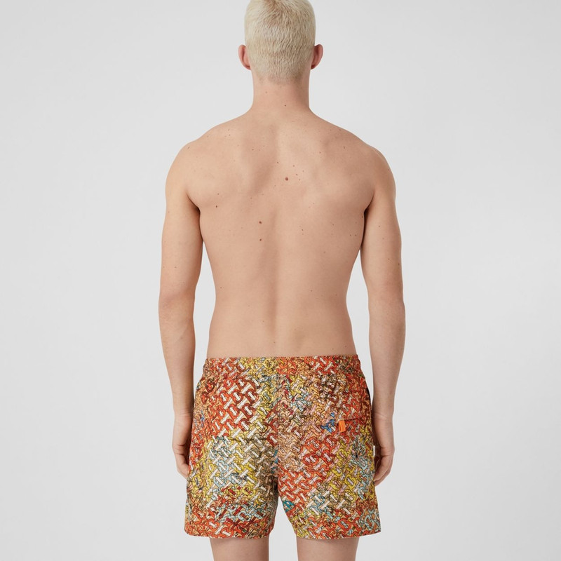 Monogram Map Print Drawcord Swim Shorts 3
