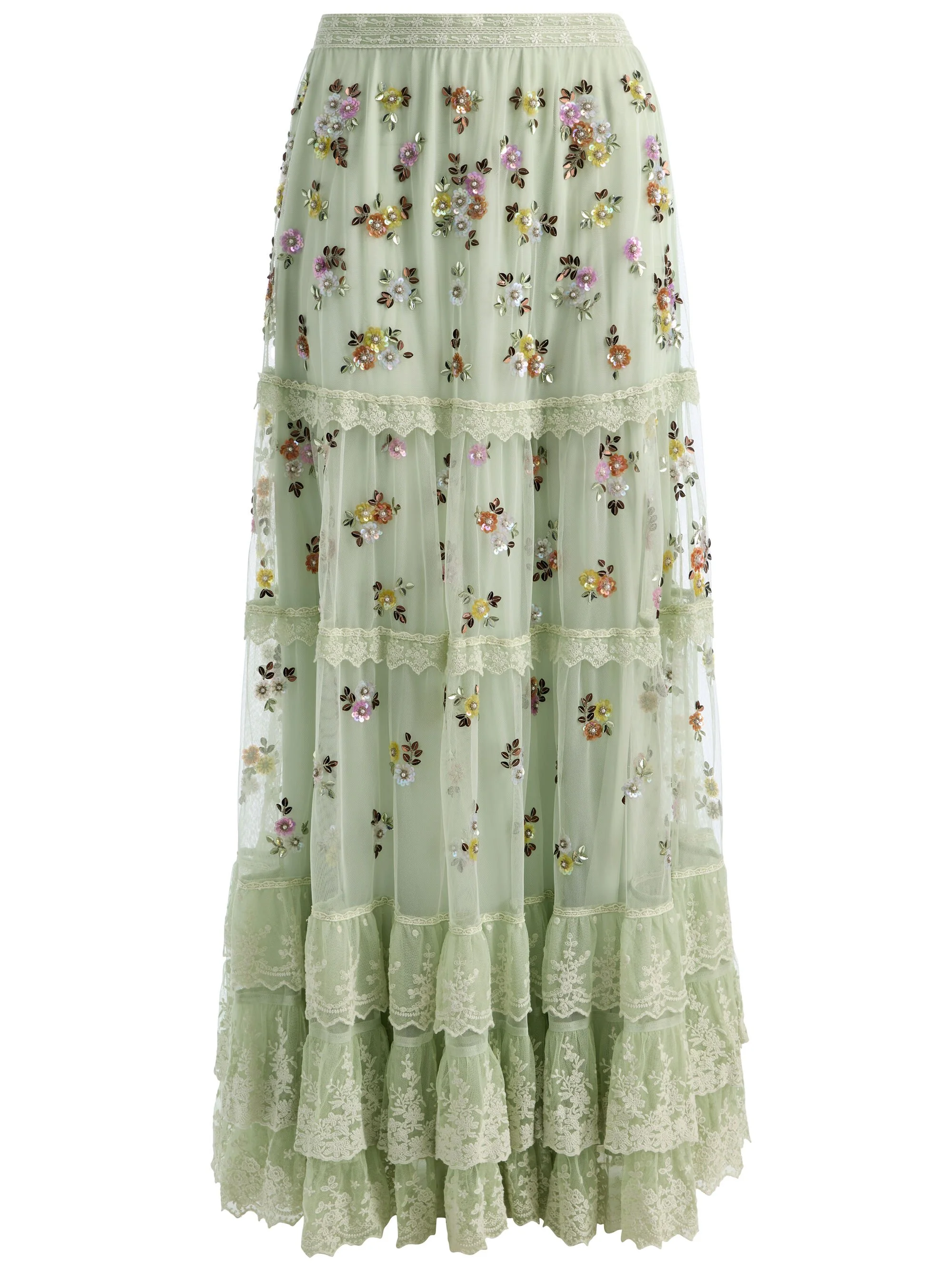 ALLEGRA EMBELLISHED MAXI SKIRT - 1