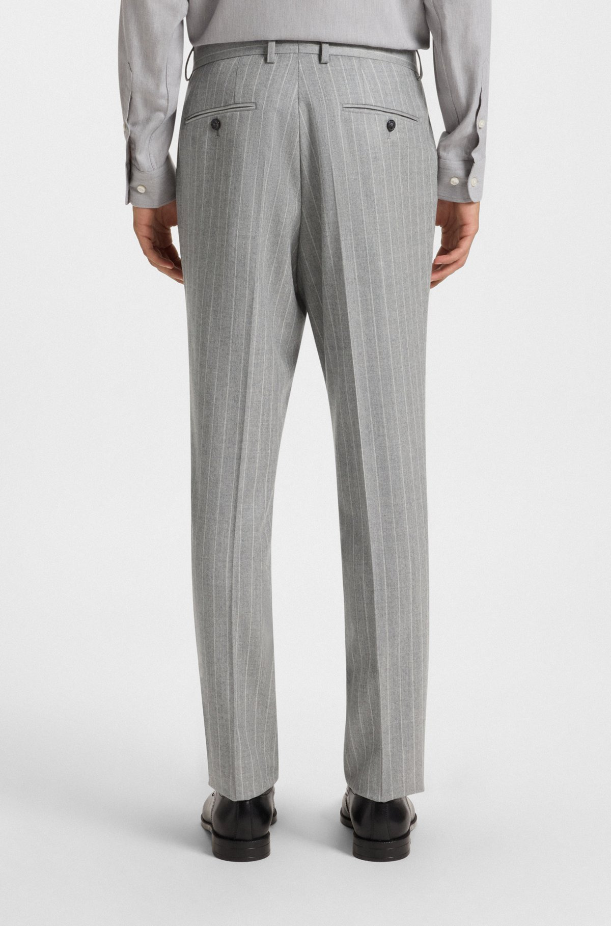 SLIM-FIT TWO-PIECE SUIT IN PINSTRIPE VIRGIN WOOL - 7