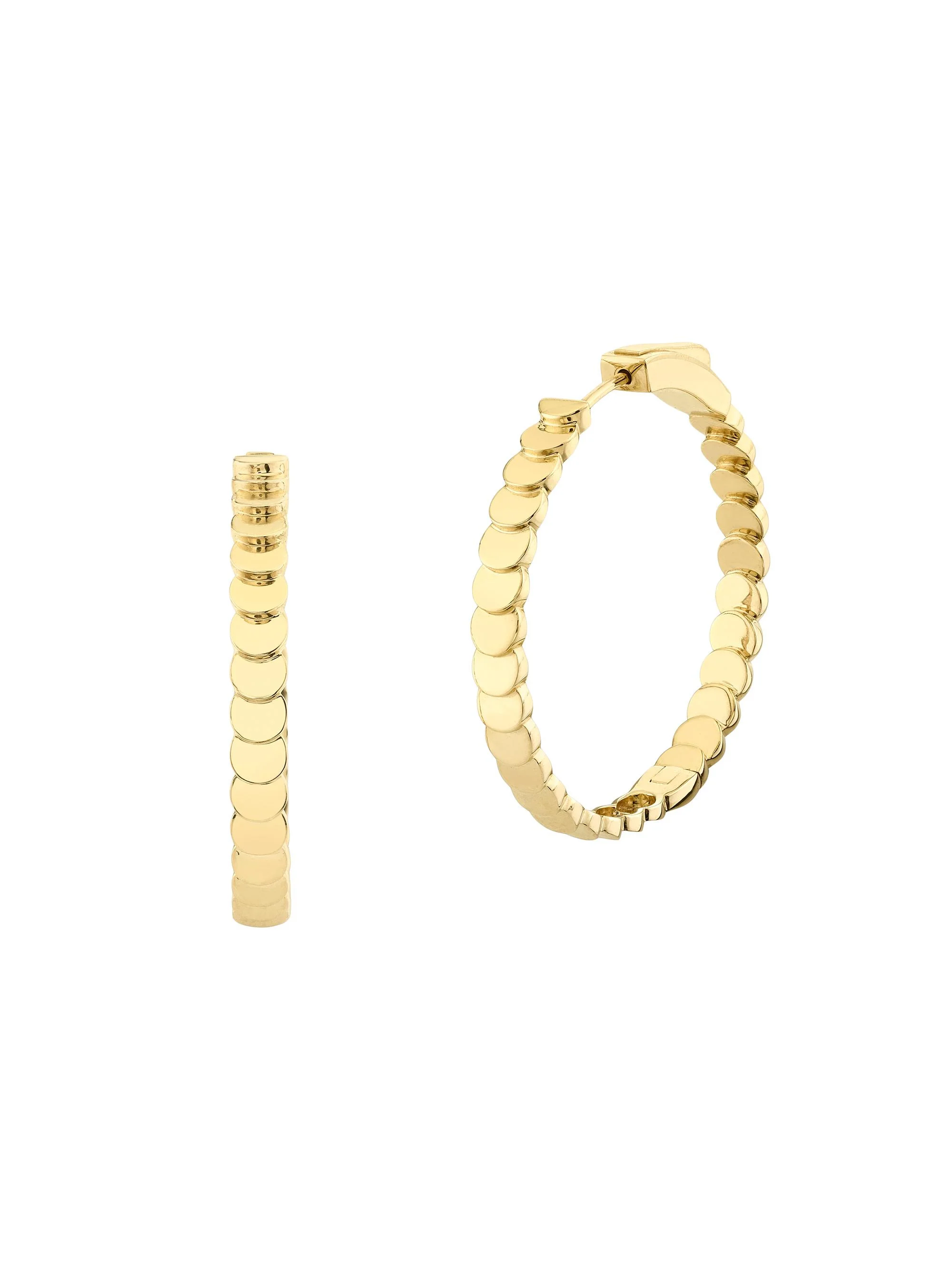 Women's Luna Large 18K Yellow Gold Hoops - Yellow Gold - 1