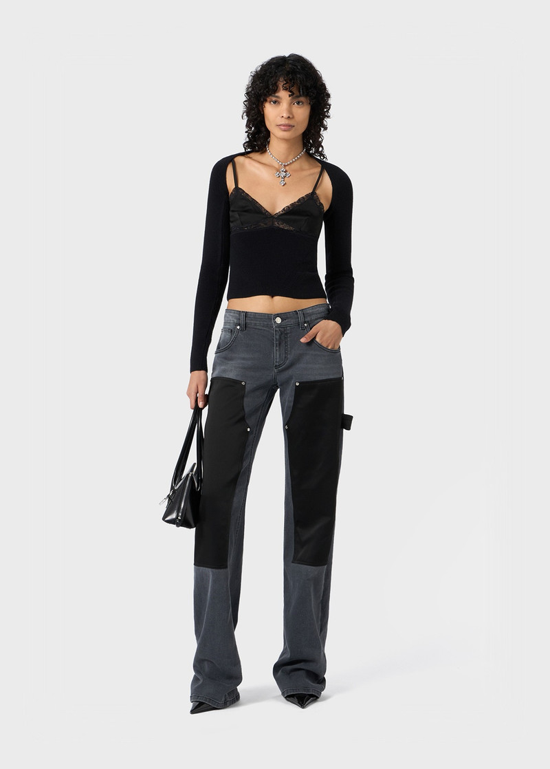 Blumarine BOYFIT JEANS WITH CARGO DETAILS IN SATIN outlook