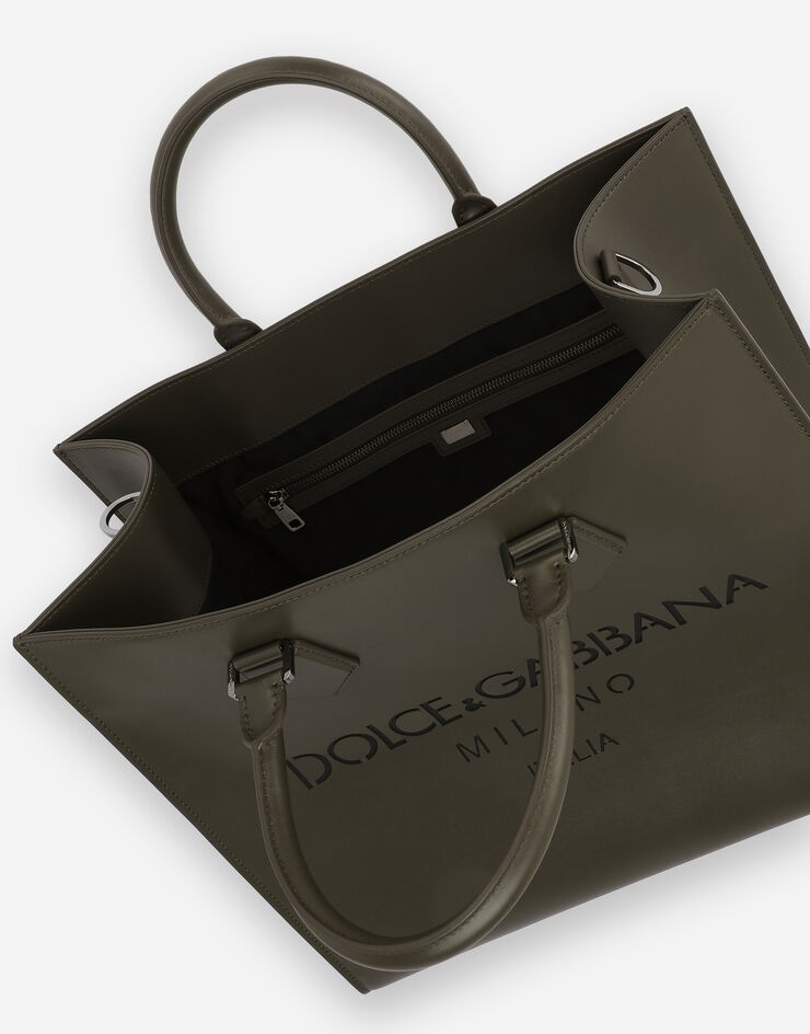 Large calfskin shopper with logo - 5