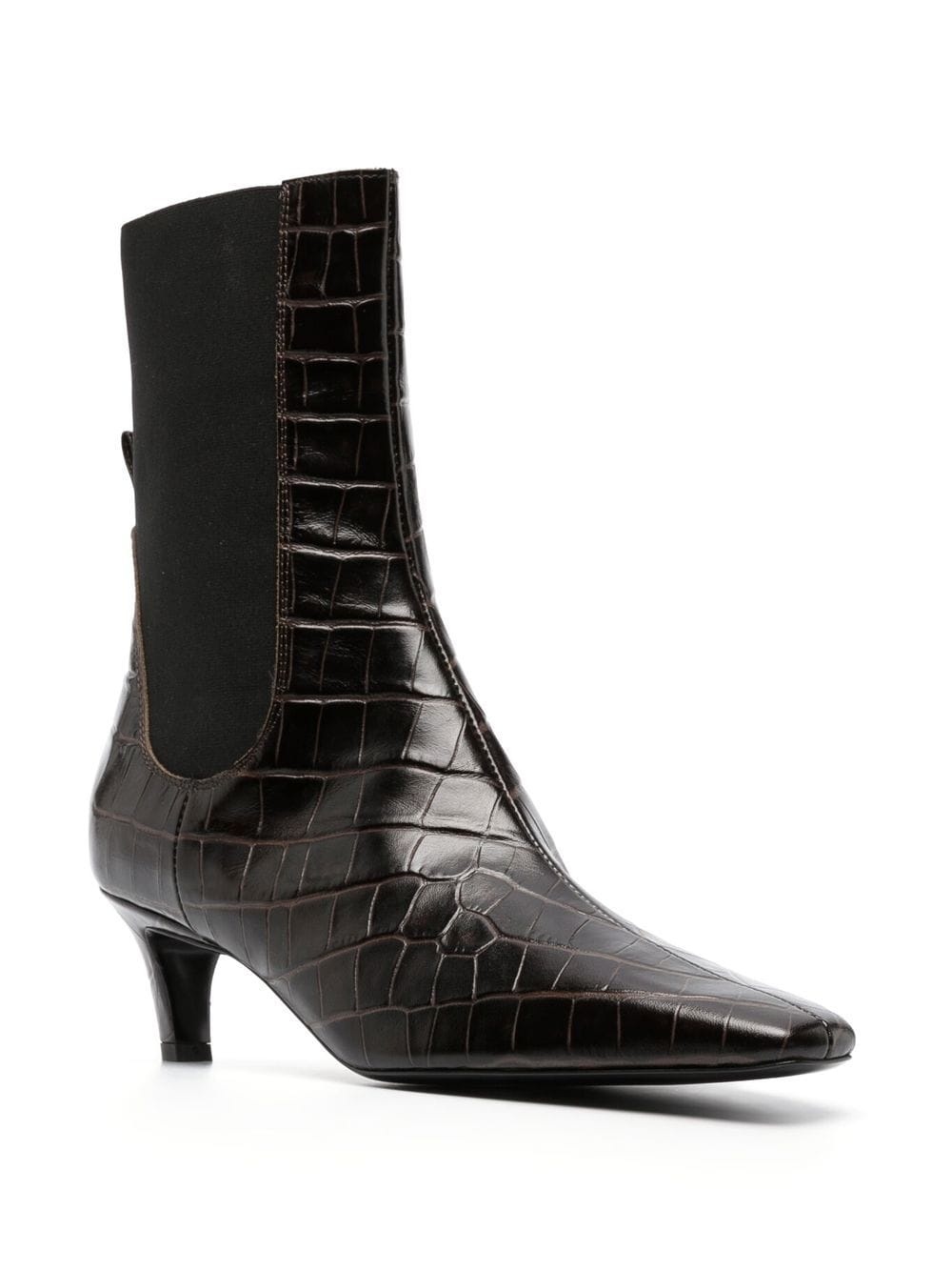 50mm croc-embossed ankle boots - 2