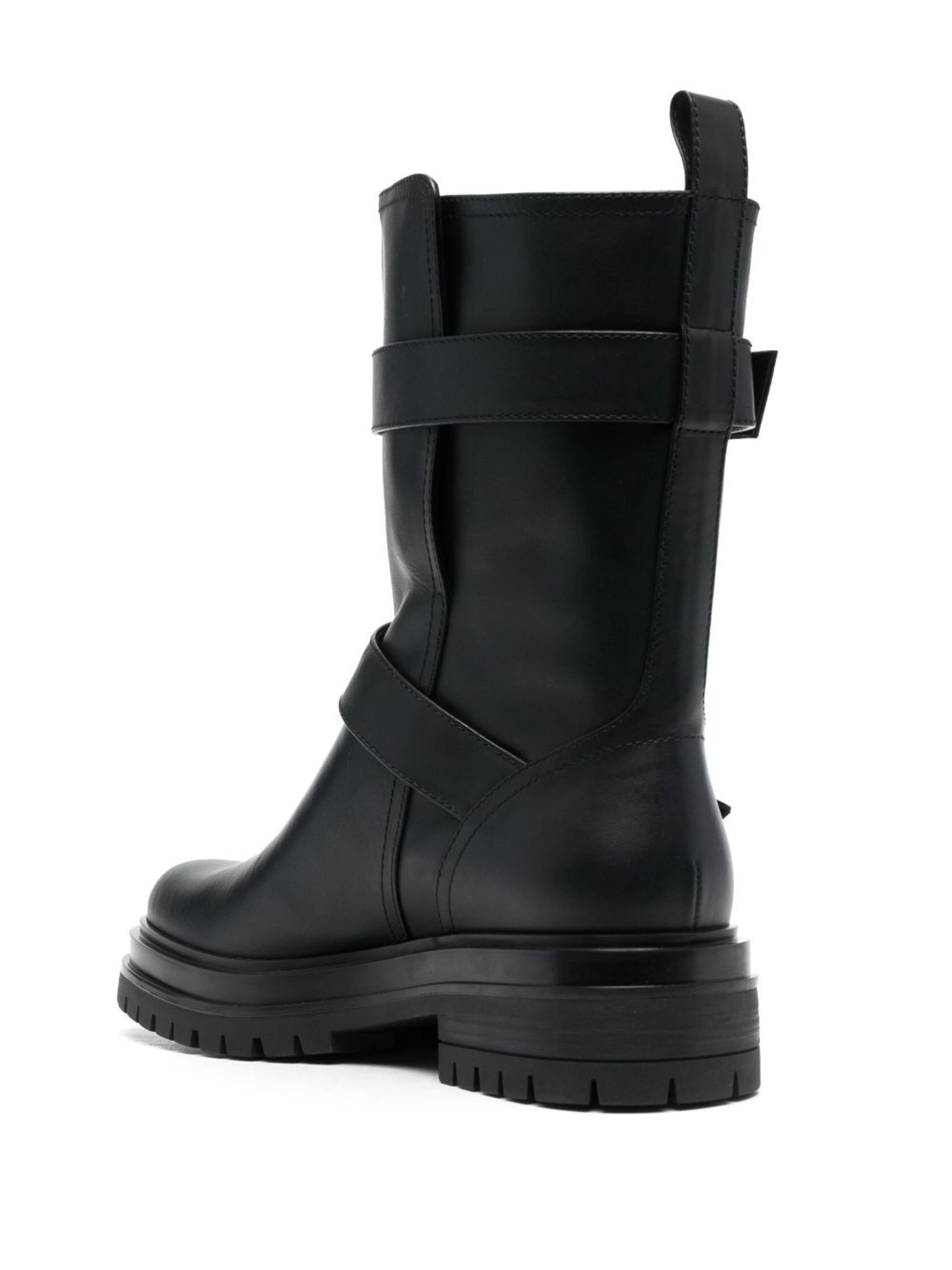 Black Amphibian Buckled Ankle Boots - 3