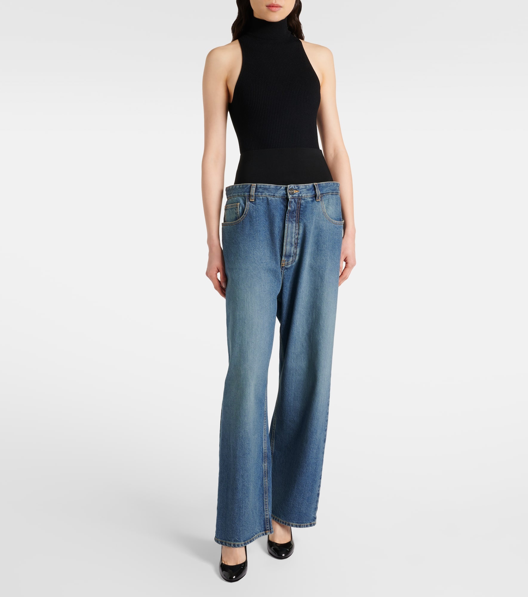 Halterneck jersey bodysuit - 2