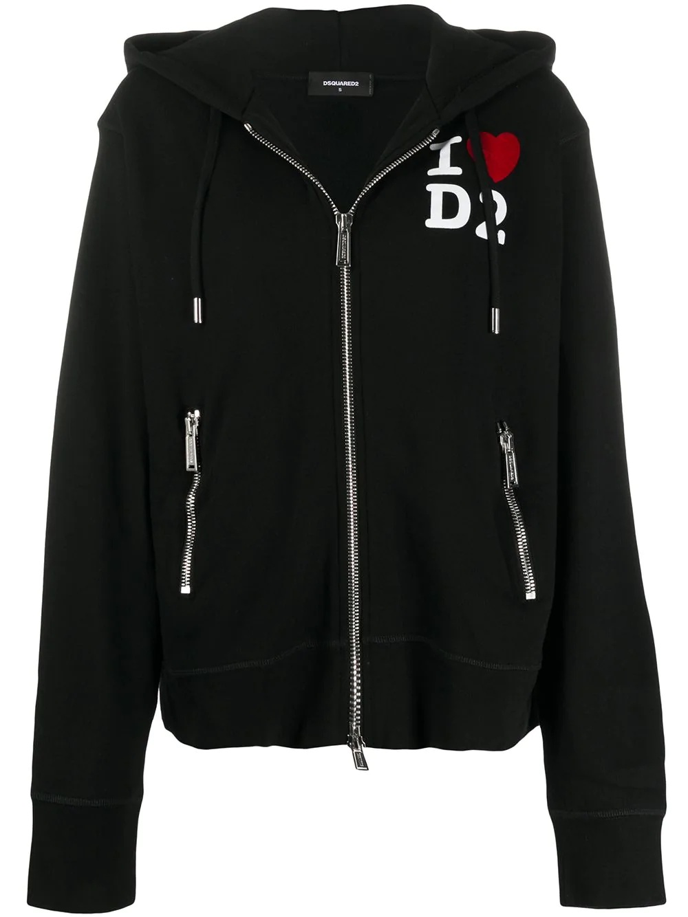 logo-print zip hoodie - 1