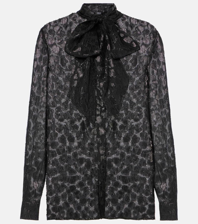 Jacquard satin blouse - 1
