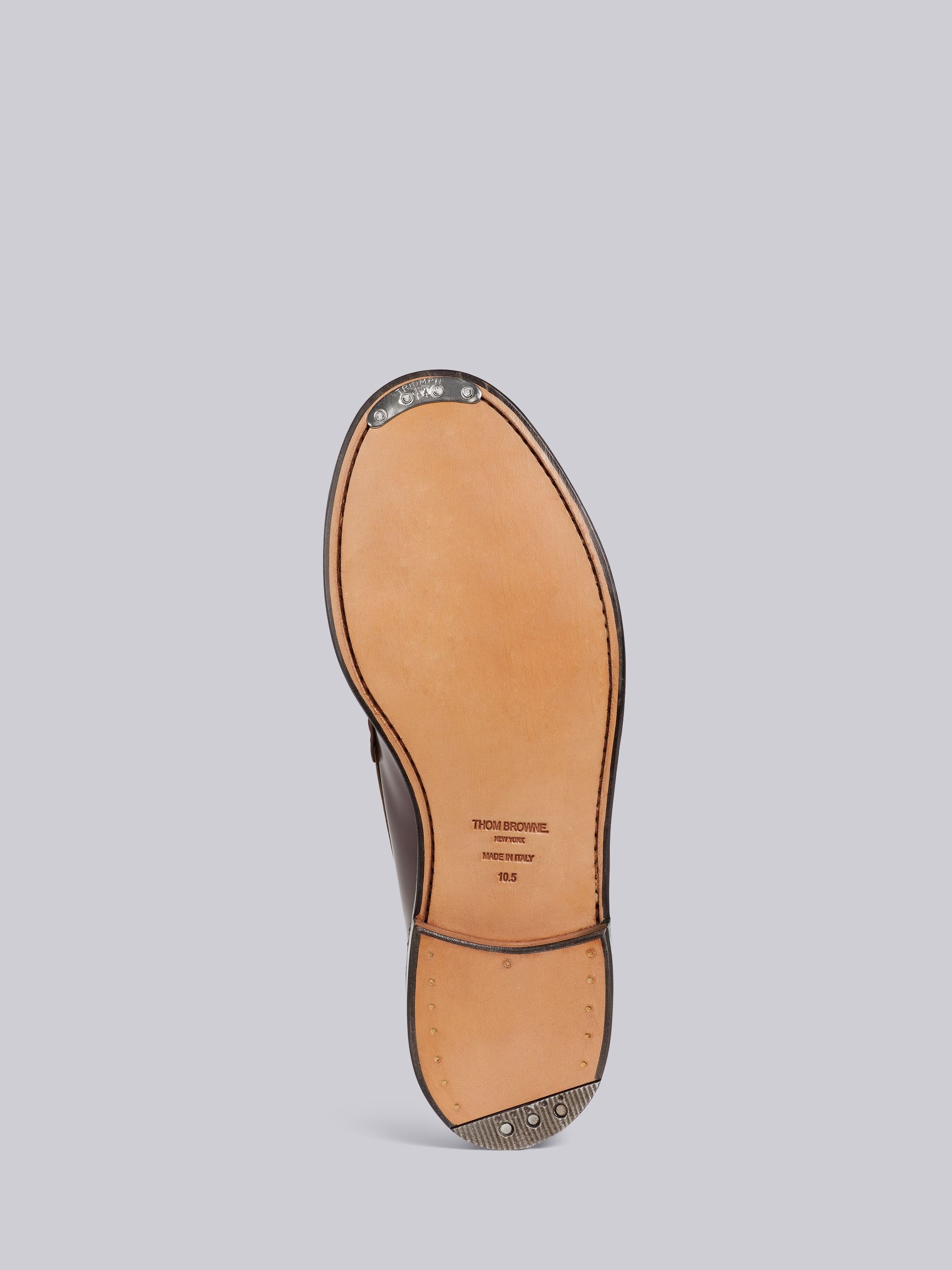 Burgundy Calf Leather Tassel Loafer - 5