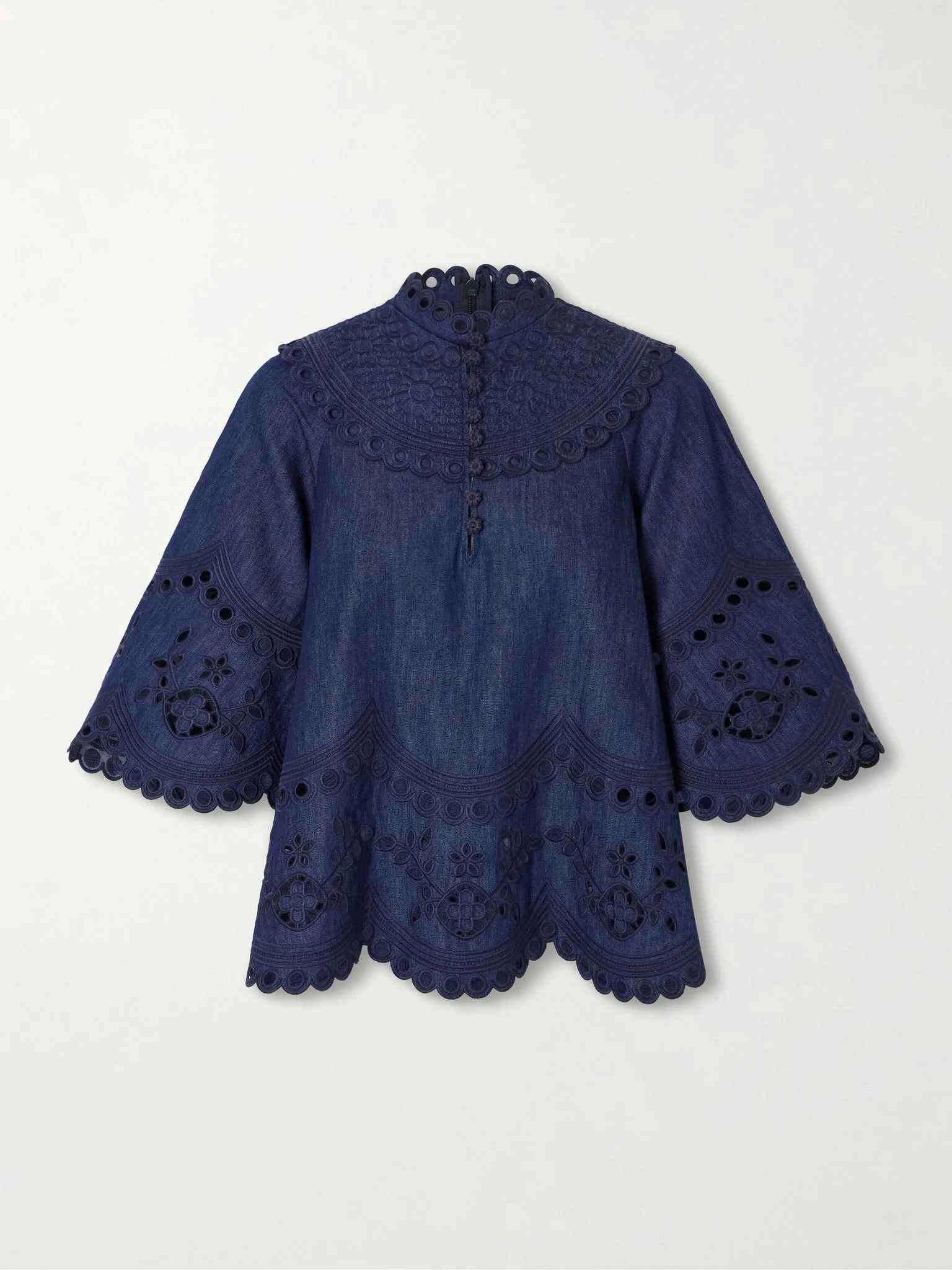 Mahon broderie anglaise denim shirt Blue - 1