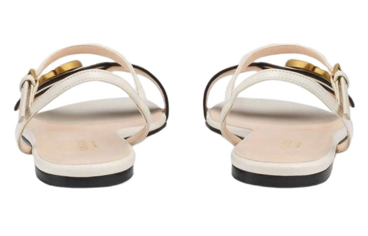 (WMNS) Gucci Double G Leather Sandal 'White' 524631-A3N00-9022 - 5