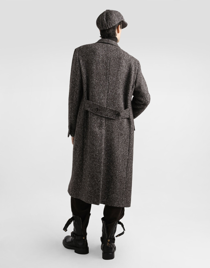 Double-breasted herringbone coat 3