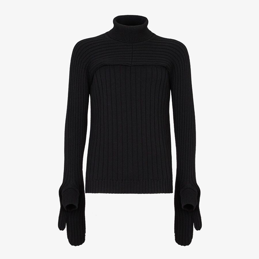 Black wool jumper - 1