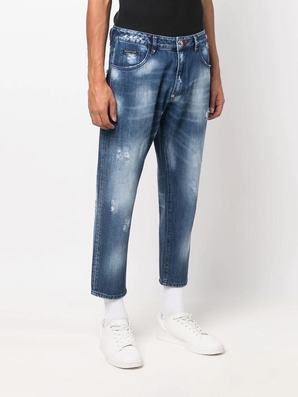 distressed Detroit-fit cropped jeans - 3