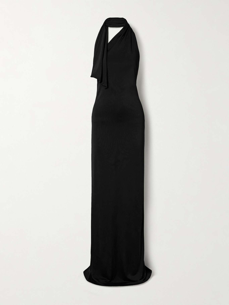 Roza draped jersey halterneck maxi dress - 1