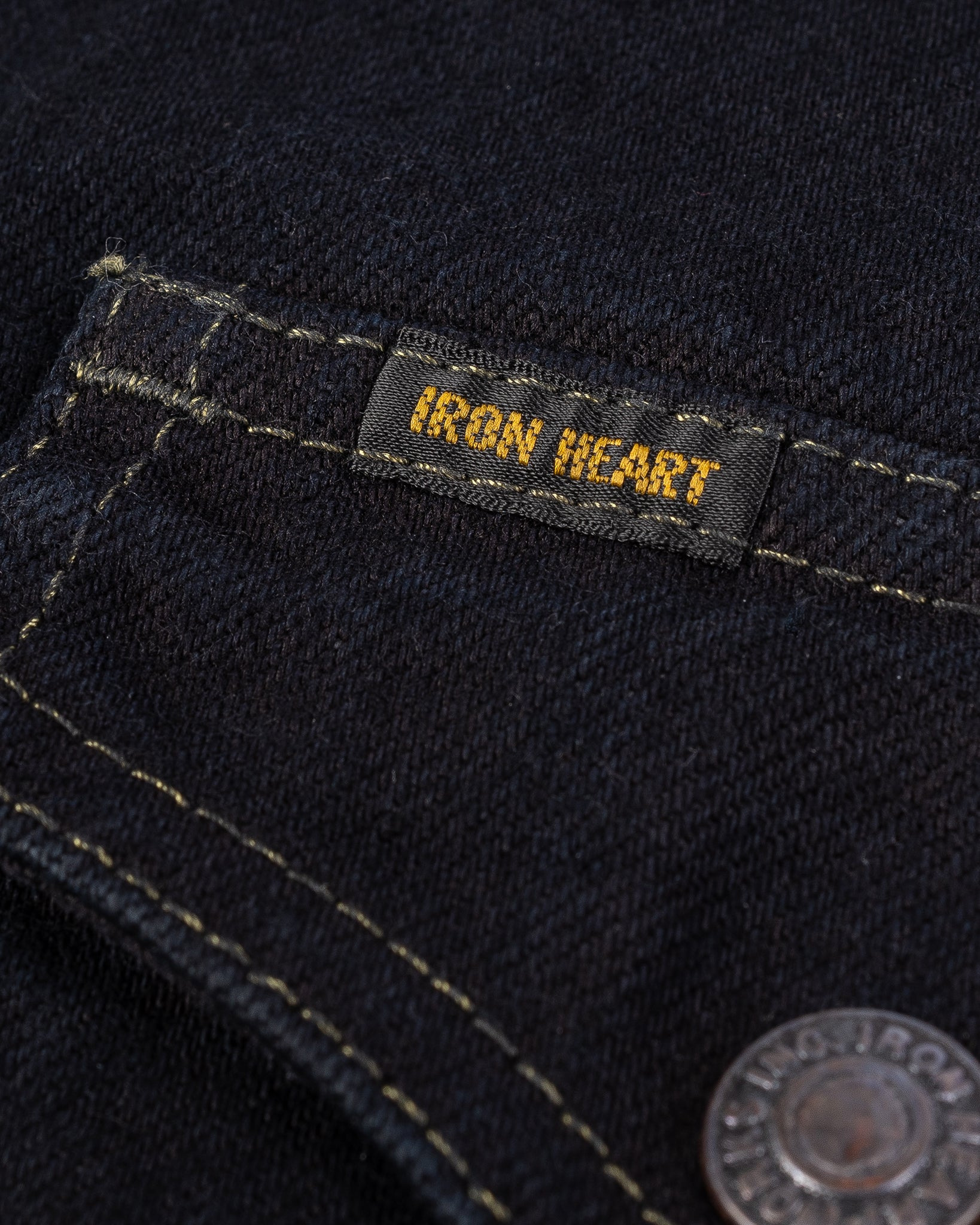 IHSH-293-OD 18oz Vintage Selvedge Denim CPO Shirt - Indigo Overdyed Black - 11