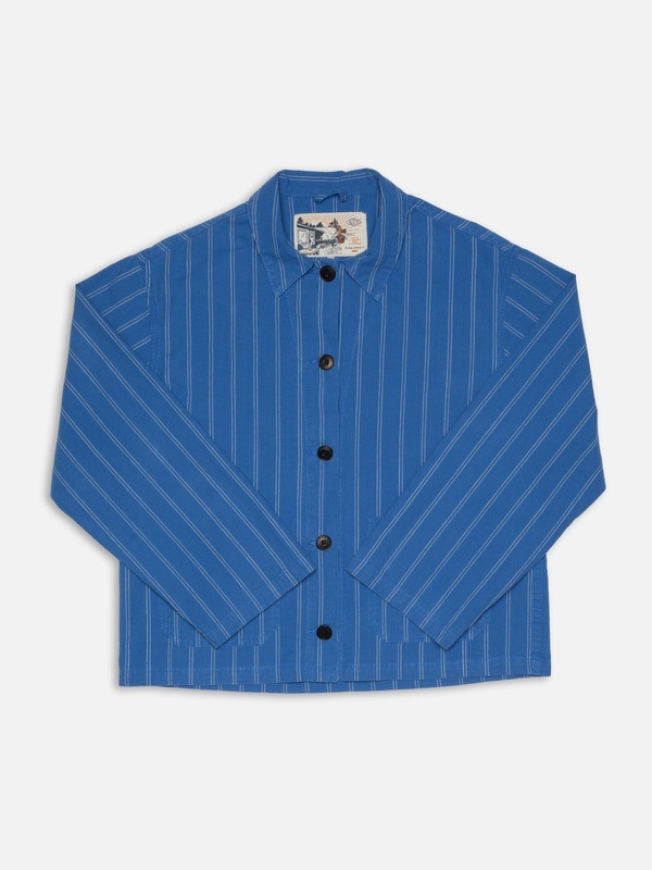 Kicki Striped Workwear Jacket Blue/Offwhite - 1