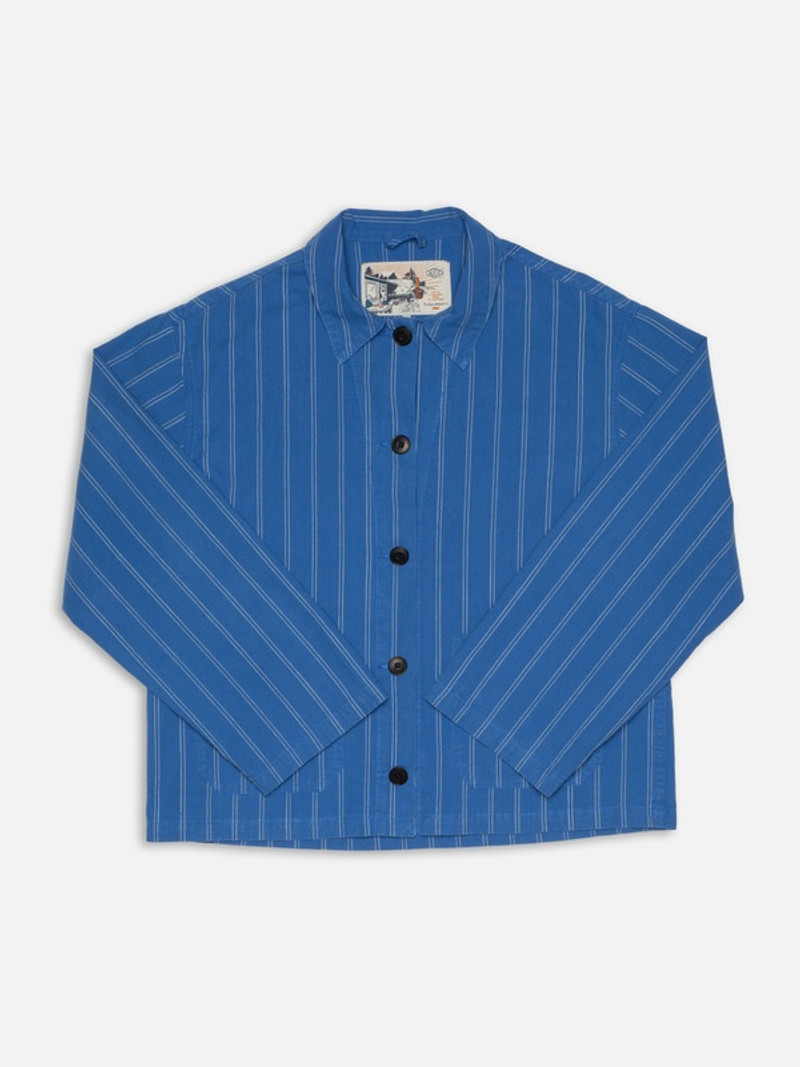 Kicki Striped Workwear Jacket Blue/Offwhite 1