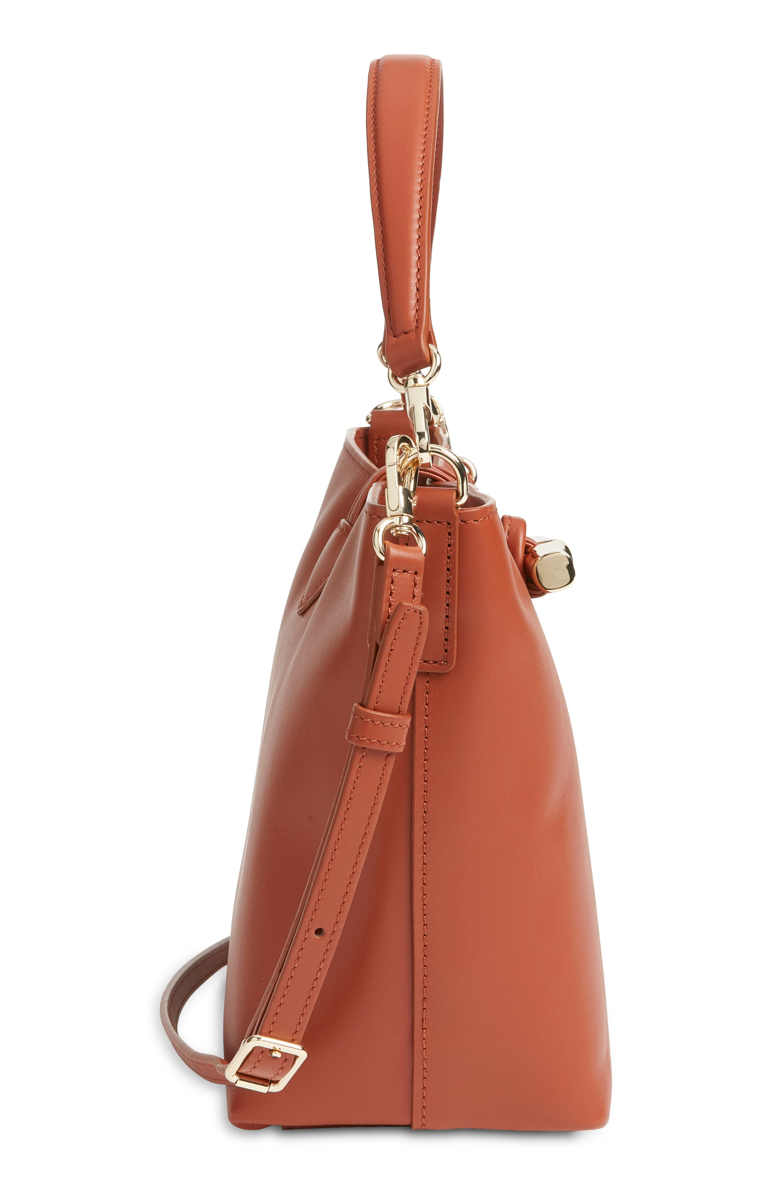 Longchamp Extra Small Le Roseau Leather Bucket Bag in Bark at Nordstrom - 6