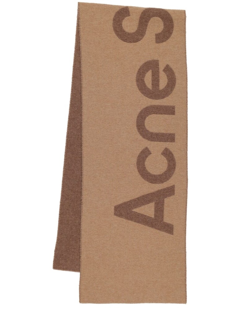 Acne logo wool scarf - 1