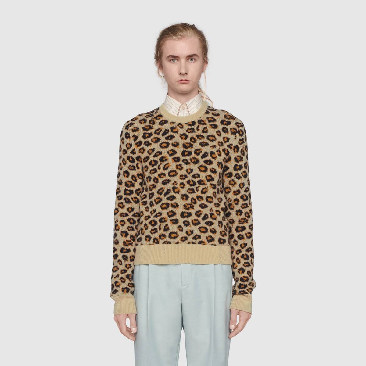 Leopard wool jacquard sweater - 3