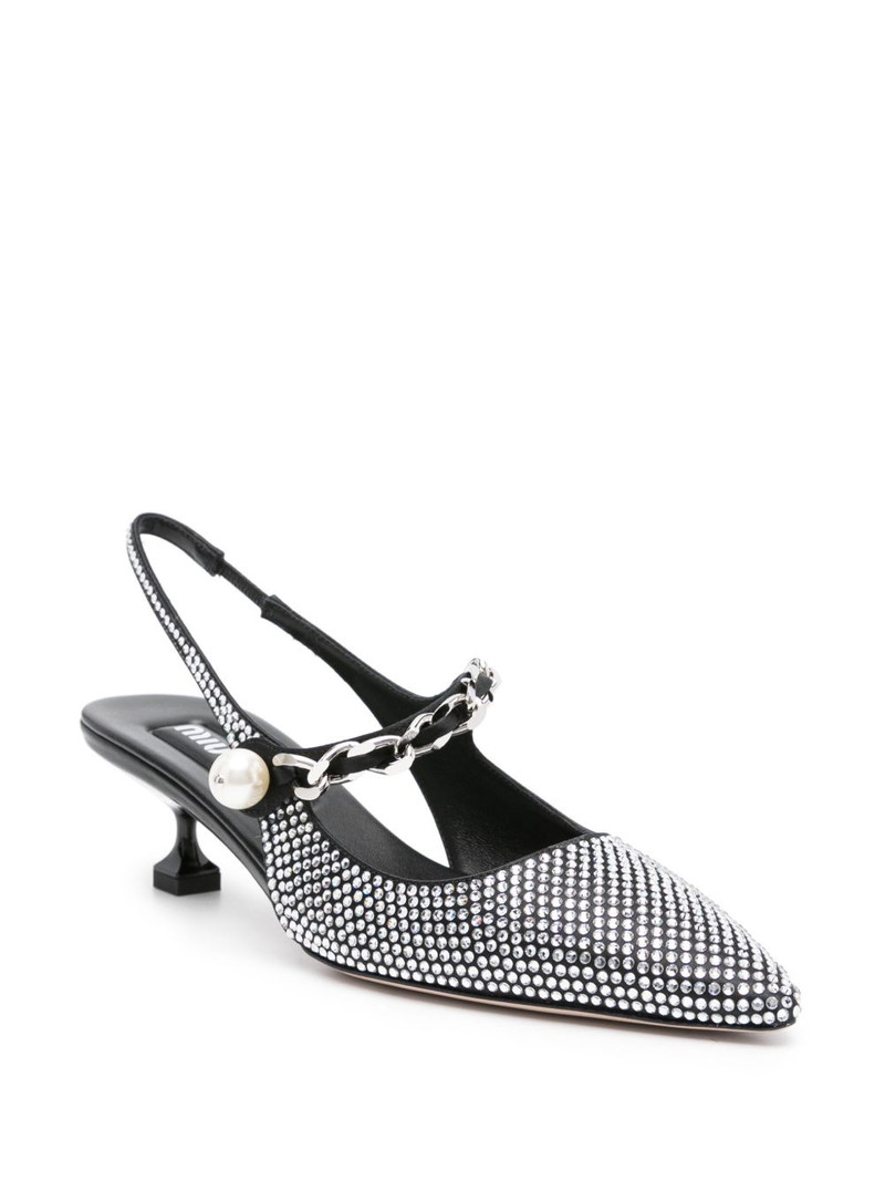 Miu Miu rhinestone-embellished pointed-toe pumps outlook